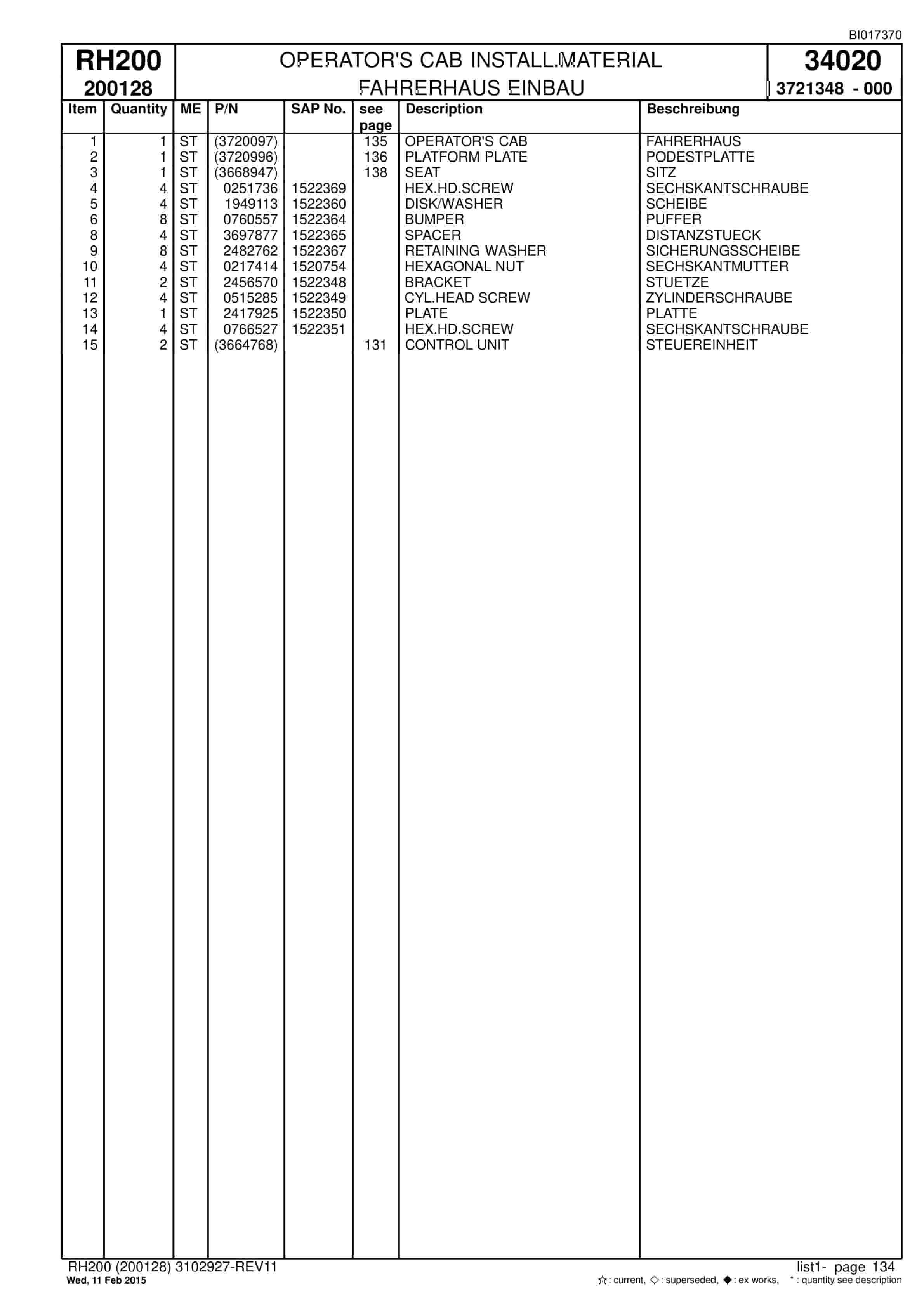 Caterpillar 6050 FS Hydraulic Shovel Spare Parts Manual BI017370-3