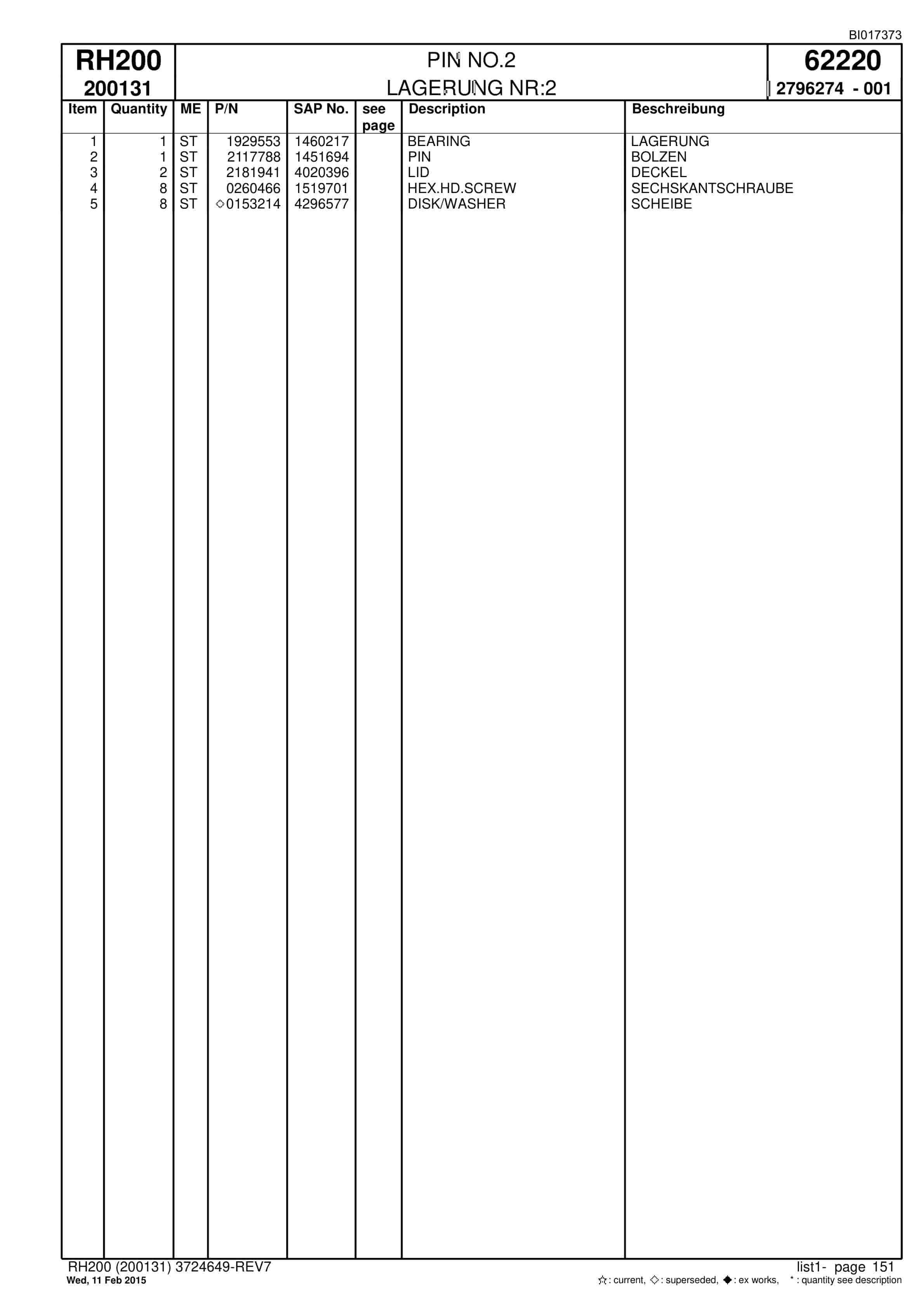 Caterpillar 6050 FS Hydraulic Shovel Spare Parts Manual BI017373-4