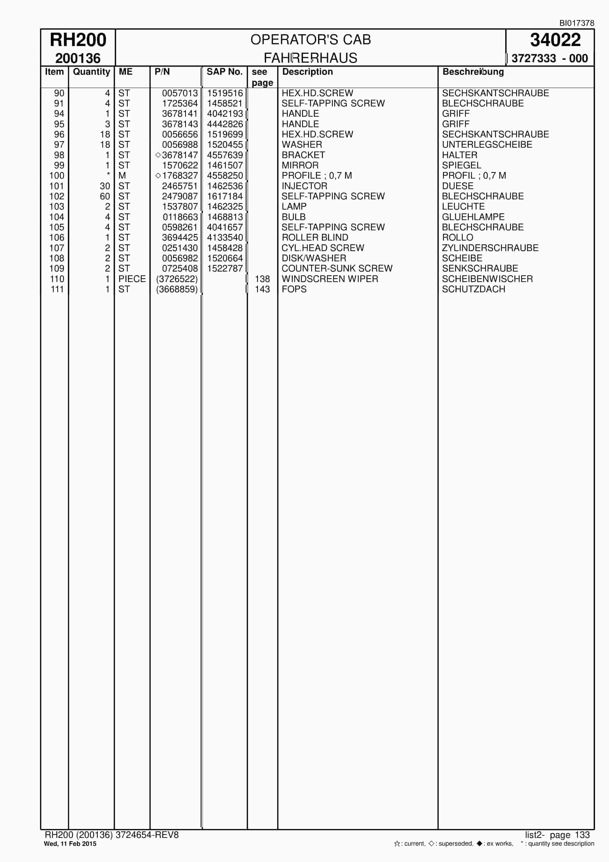 Caterpillar 6050 FS Hydraulic Shovel Spare Parts Manual BI017378-3