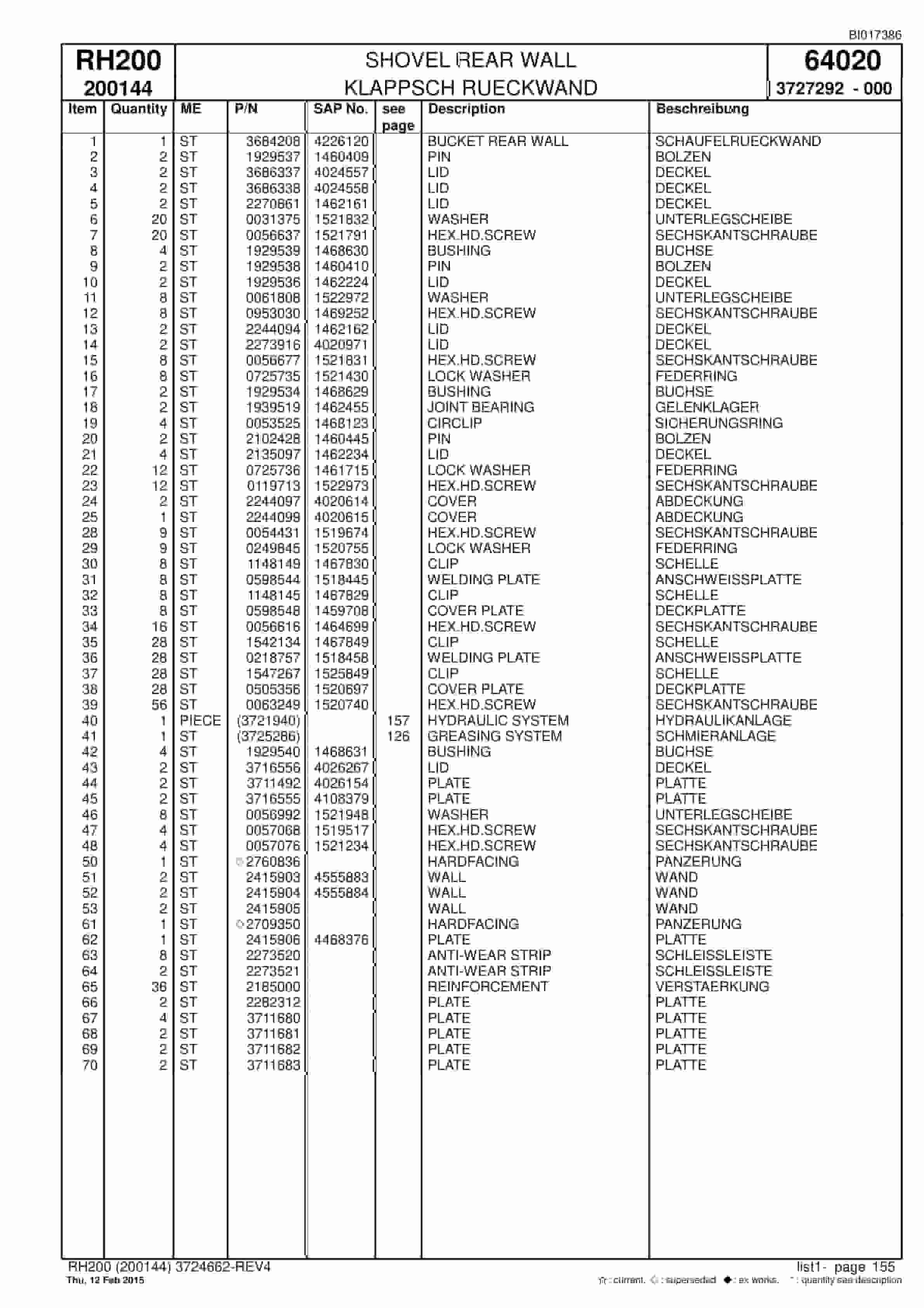 Caterpillar 6050 FS Hydraulic Shovel Spare Parts Manual BI017386-4