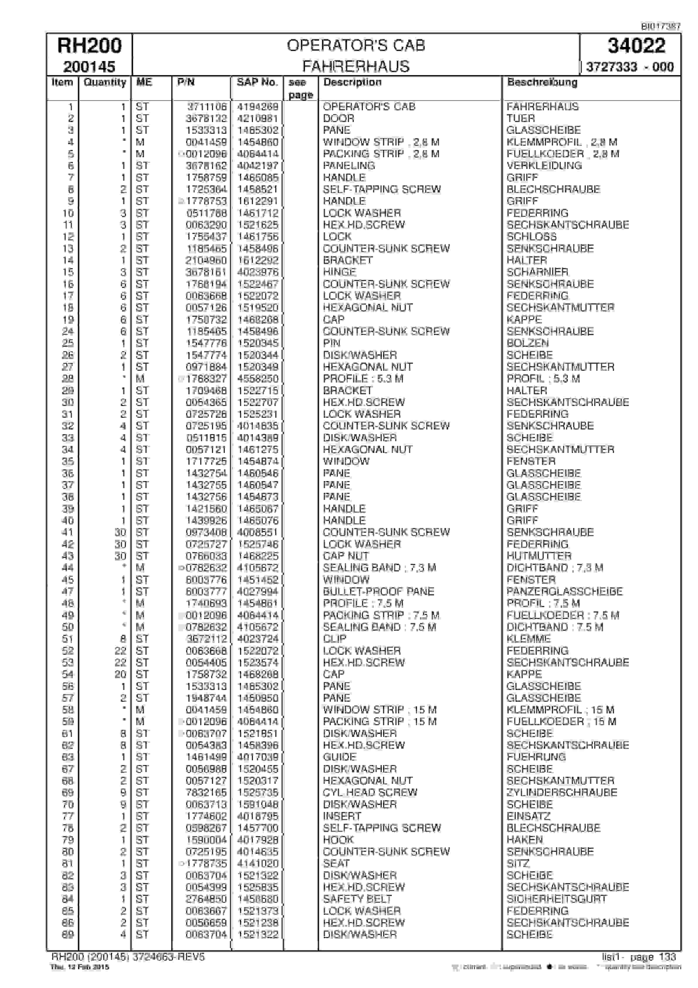 Caterpillar 6050 FS Hydraulic Shovel Spare Parts Manual BI017387-3