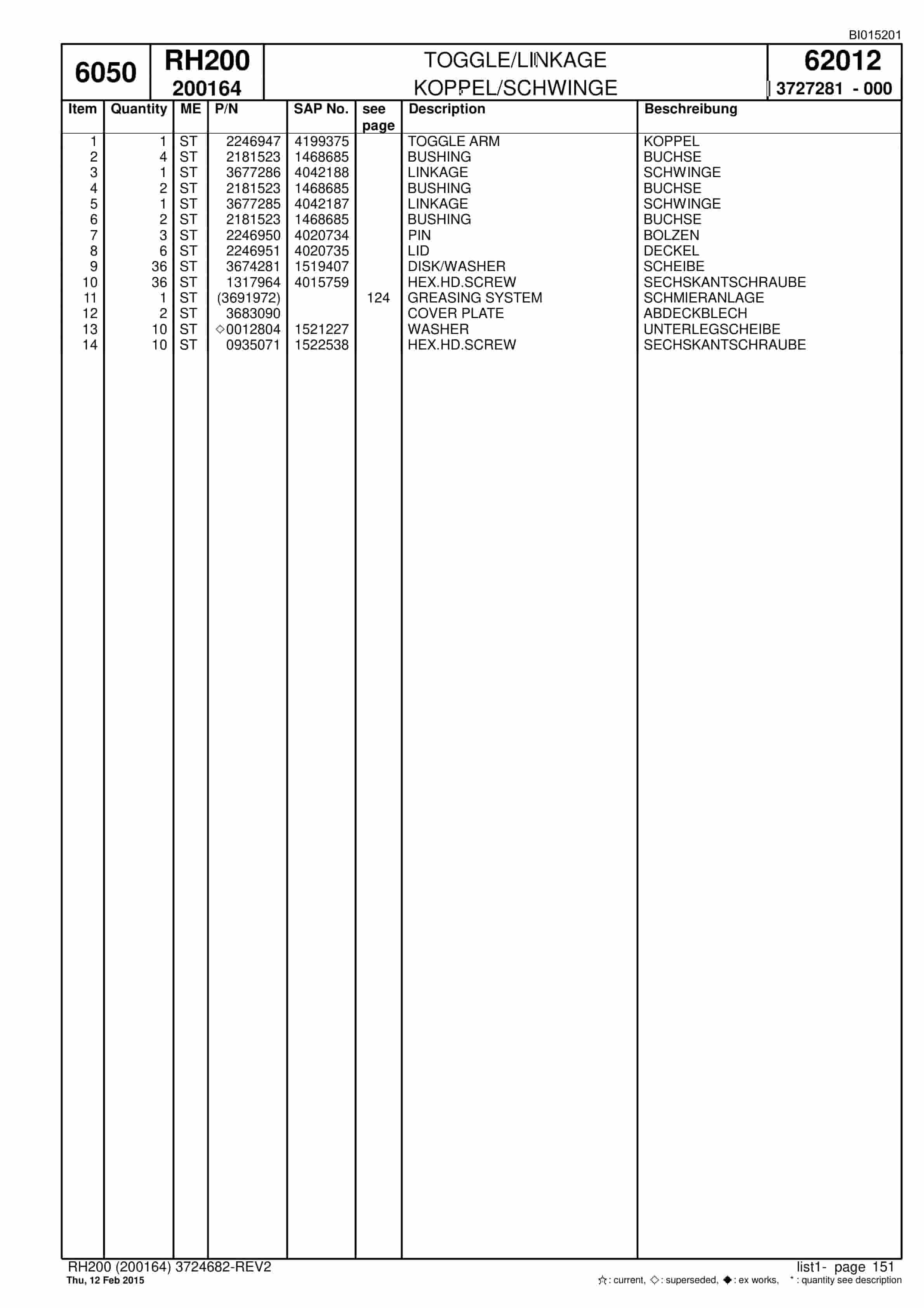 Caterpillar 6050 Hydraulic Shovel Spare Parts Manual BI015201-4