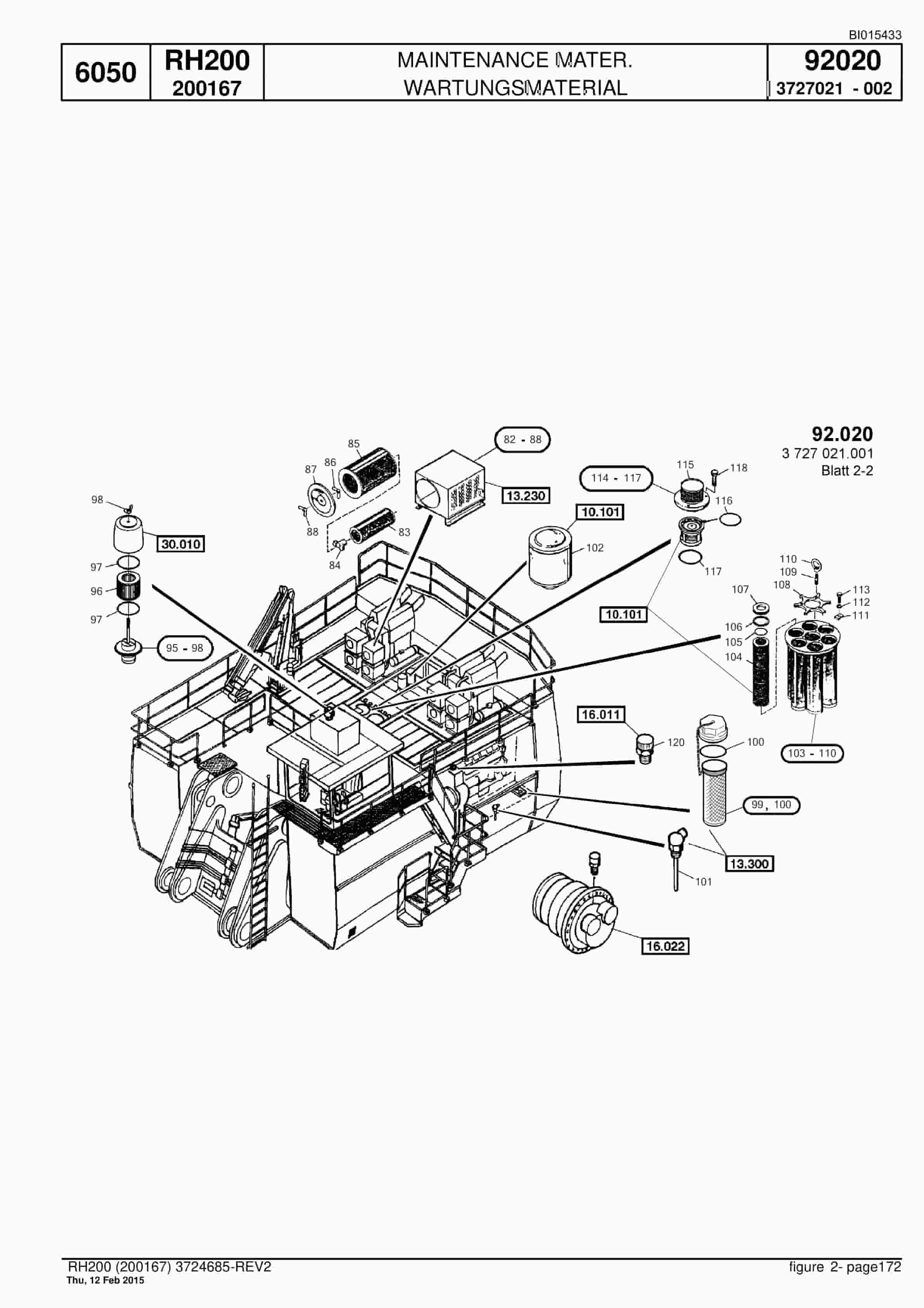 Caterpillar 6050 Hydraulic Shovel Spare Parts Manual BI015433-5