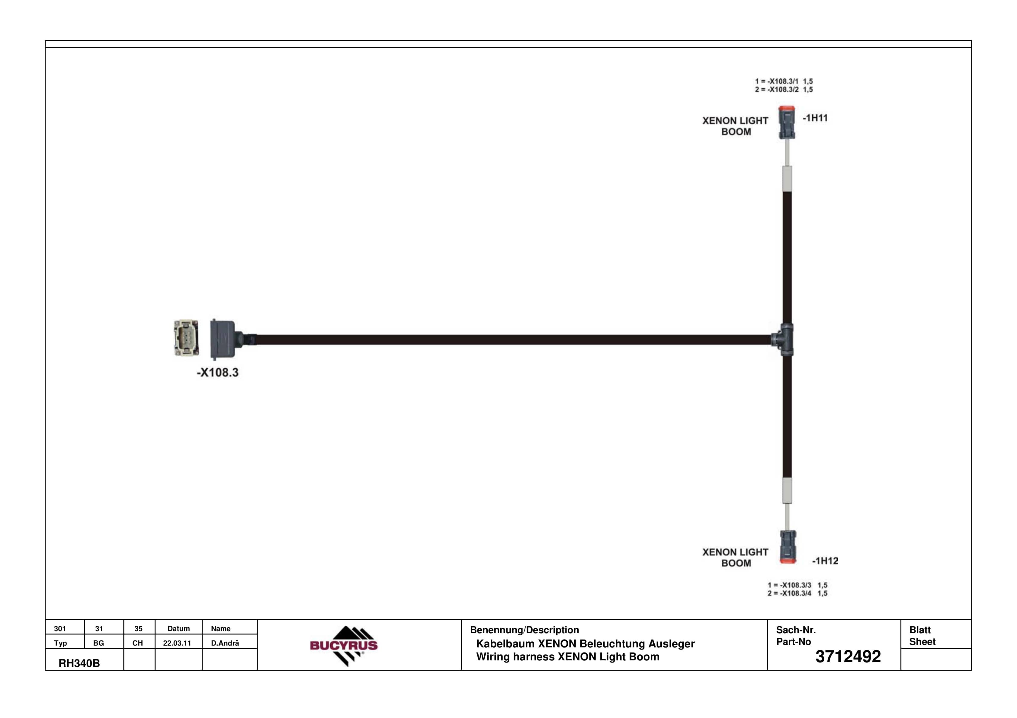 Caterpillar 6060, 6060FS Electrical System Wiring Harness BI017368-5
