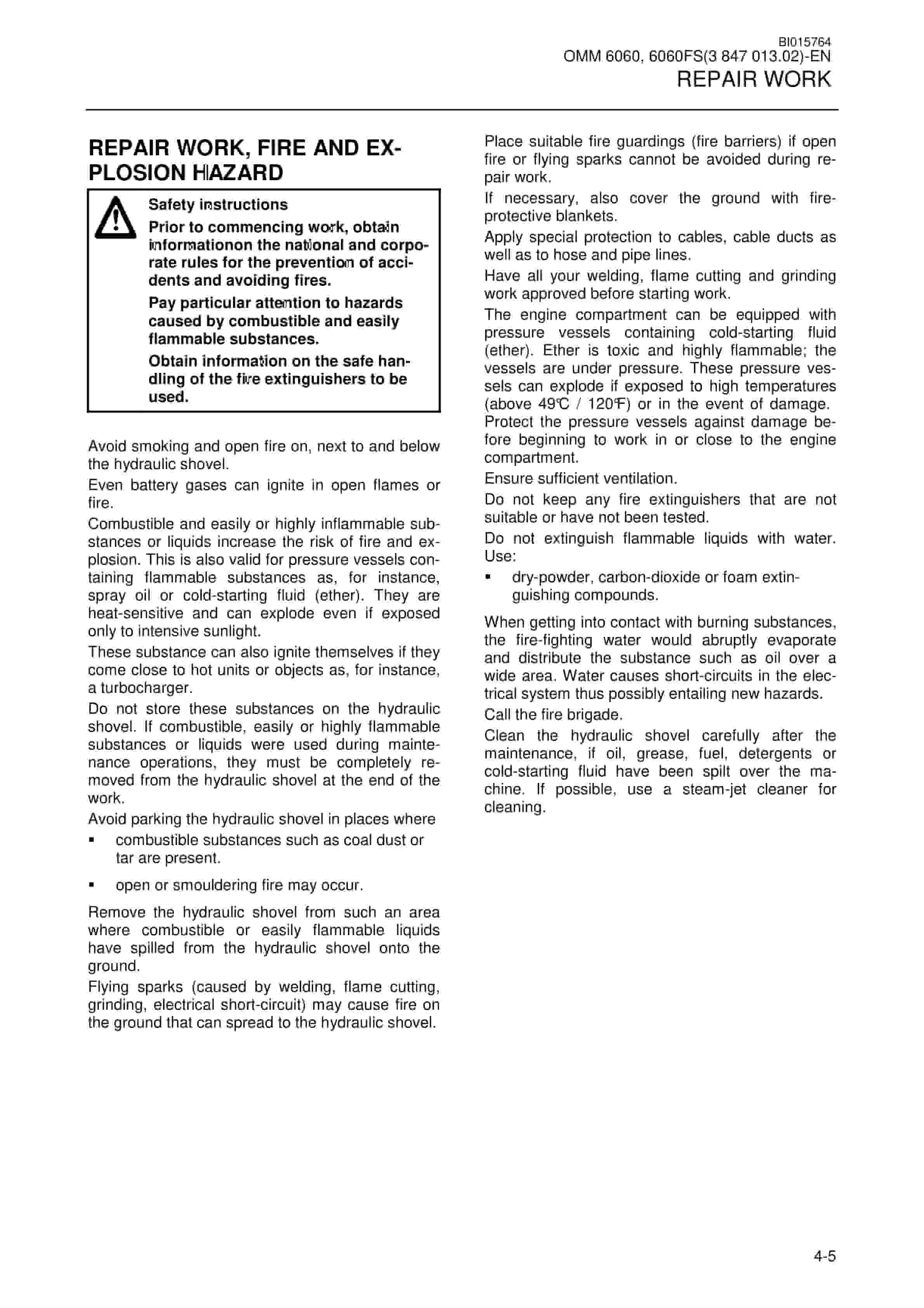 Caterpillar 6060, 6060FS Hydraulic Shovel Operation And Maintenance Manual BI015764 5 Caterpillar 6060, 6060FS Hydraulic Shovel Operation And Maintenance Manual BI015764 - Image 5
