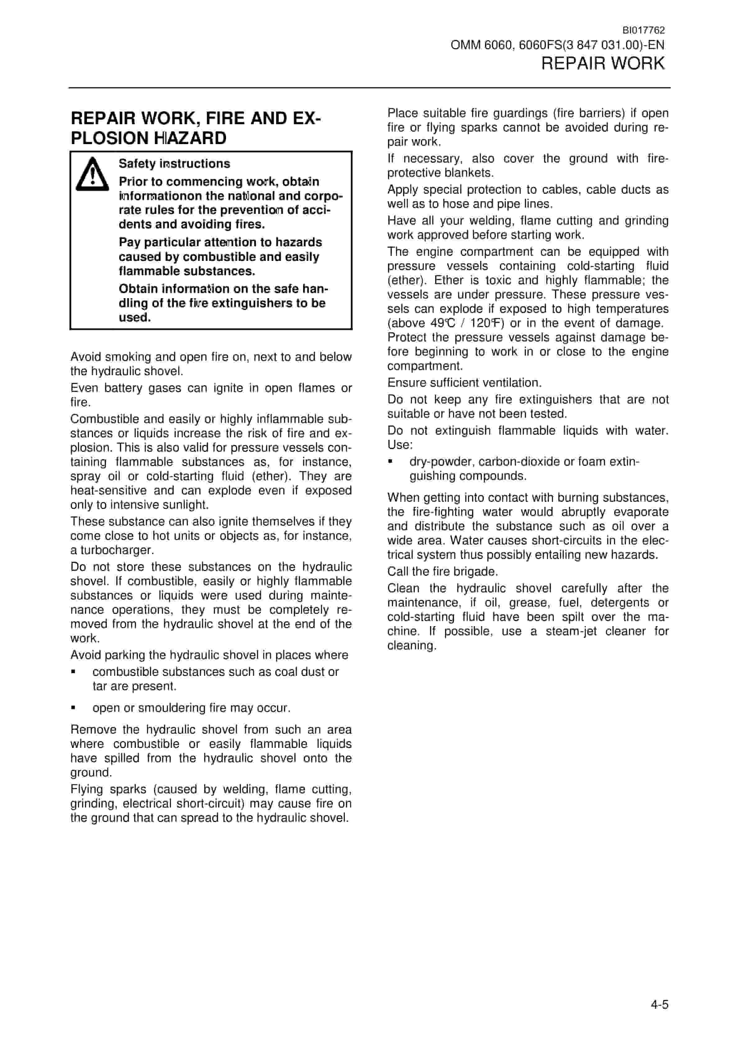 Caterpillar 6060, 6060FS Hydraulic Shovel Operation And Maintenance Manual BI017762 5 Caterpillar 6060, 6060FS Hydraulic Shovel Operation And Maintenance Manual BI017762 - Image 5