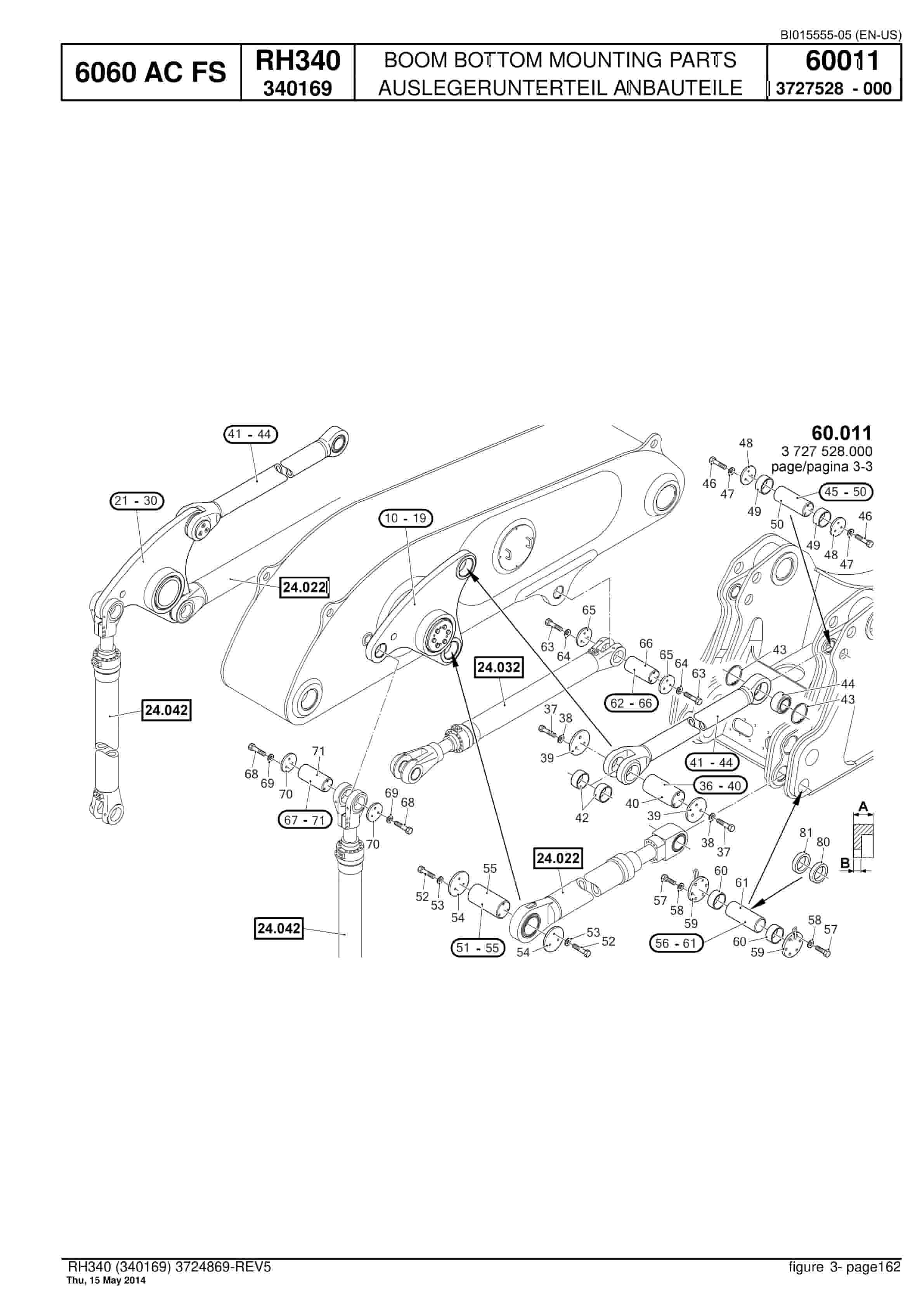 Caterpillar 6060 AC FS Hydraulic Shovel Spare Parts Manual BI015555-05-4