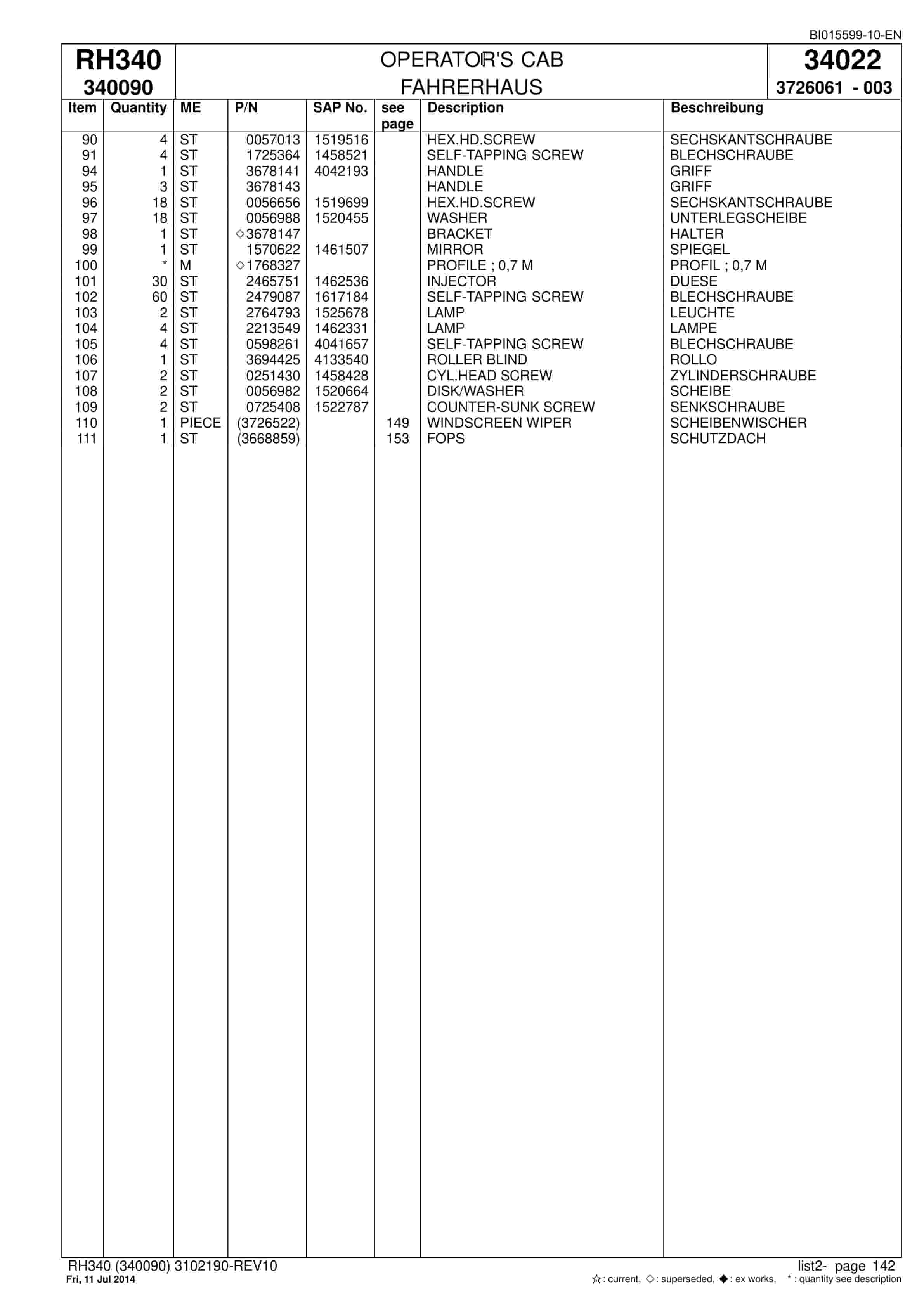 Caterpillar 6060 AC FS Hydraulic Shovel Spare Parts Manual BI015599-10-EN-3