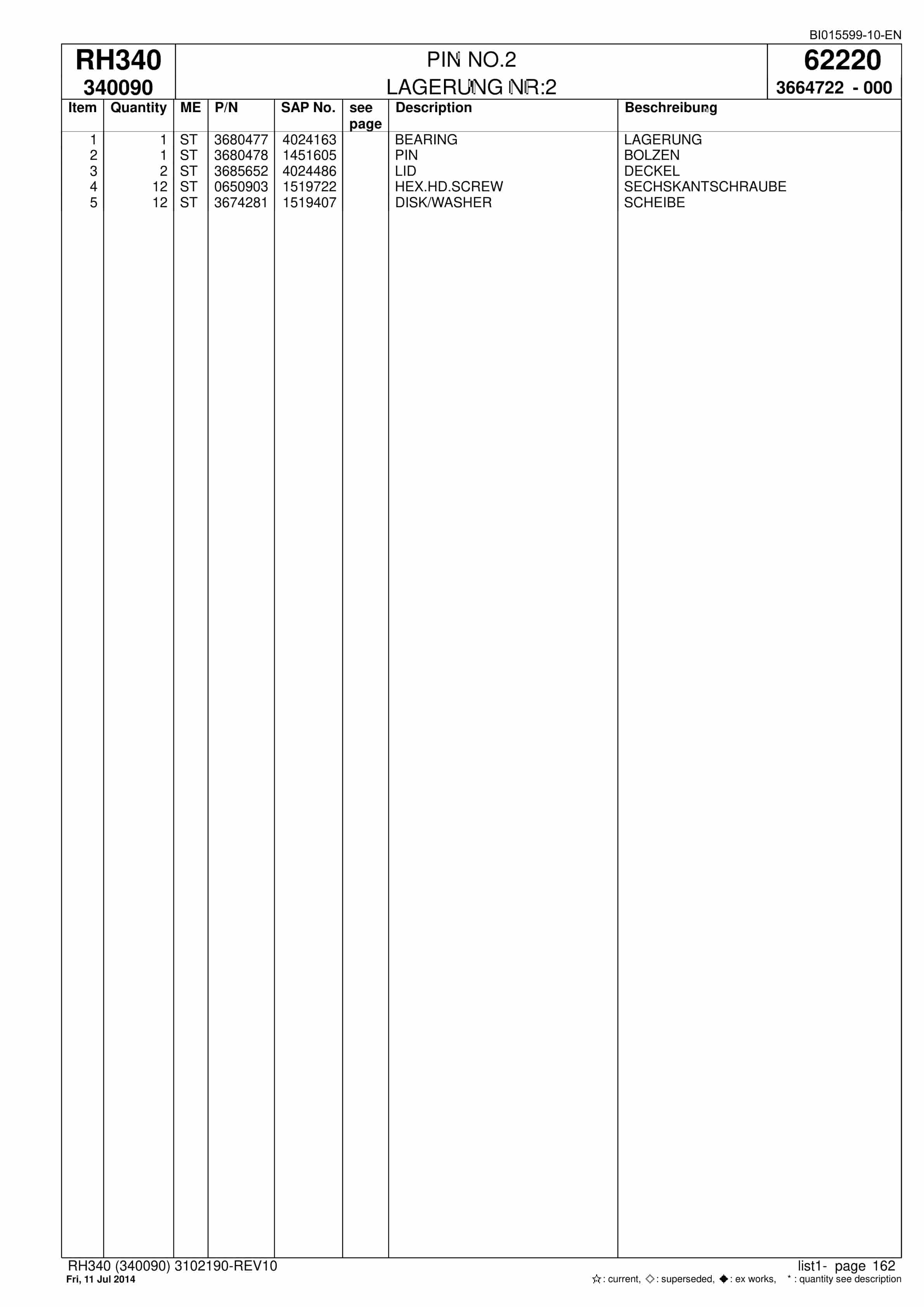 Caterpillar 6060 AC FS Hydraulic Shovel Spare Parts Manual BI015599-10-EN-4