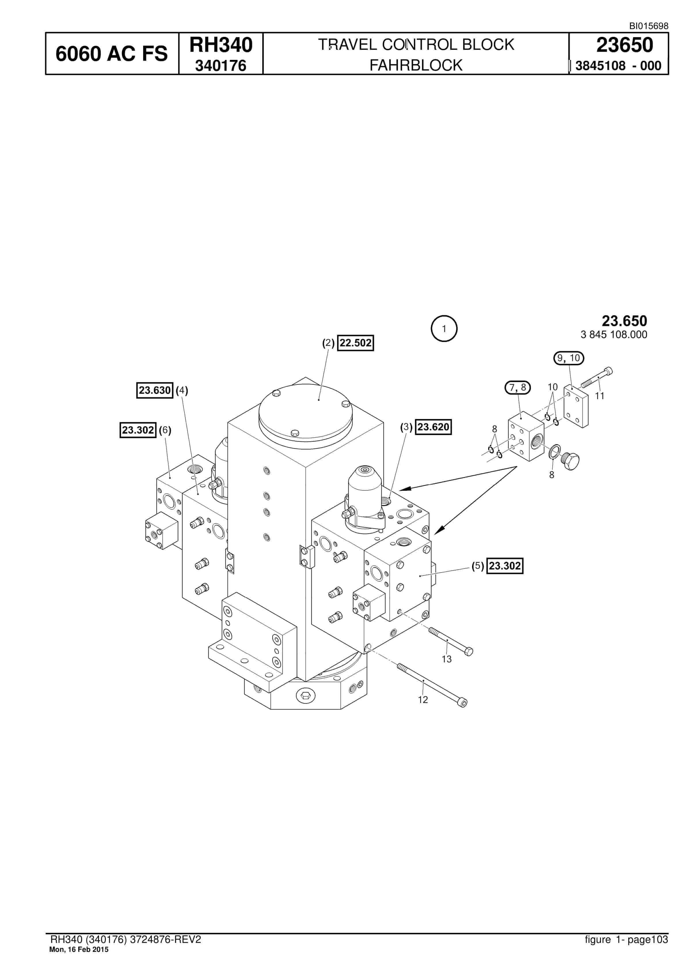 Caterpillar 6060 AC FS Hydraulic Shovel Spare Parts Manual BI015698-2