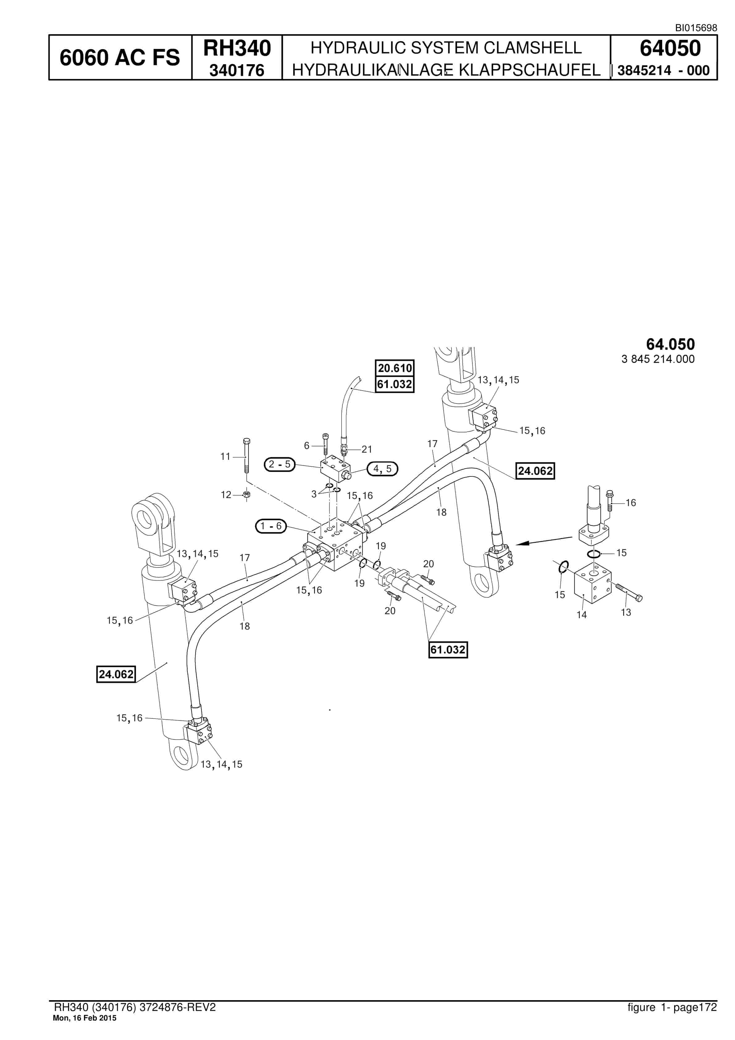Caterpillar 6060 AC FS Hydraulic Shovel Spare Parts Manual BI015698-5