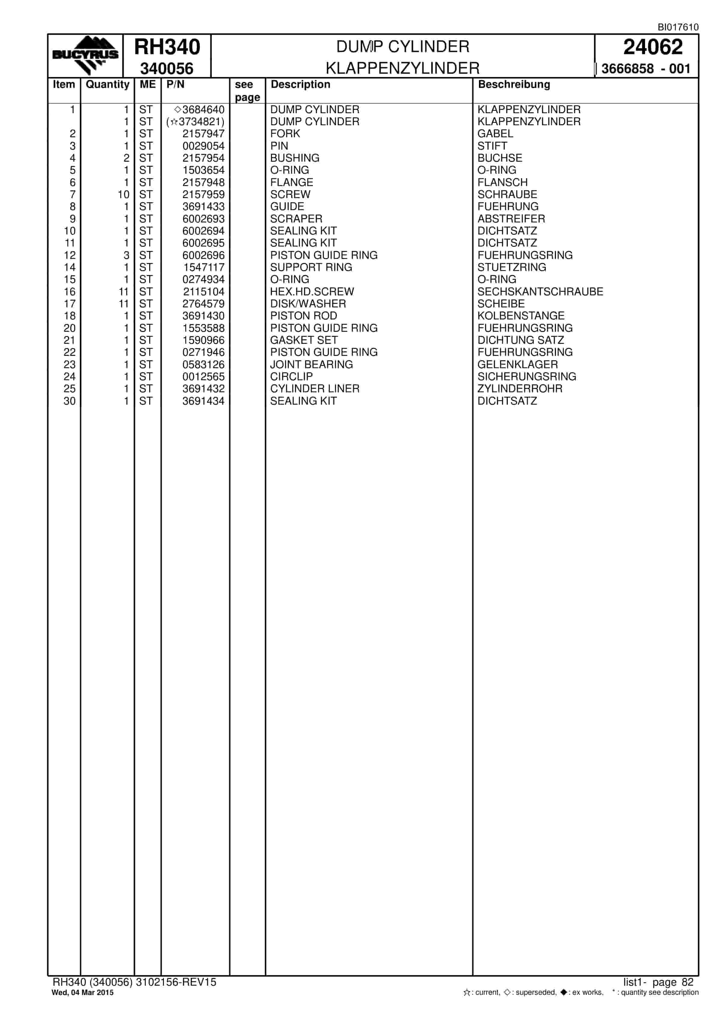 Caterpillar 6060 AC FS Hydraulic Shovel Spare Parts Manual BI017610-2