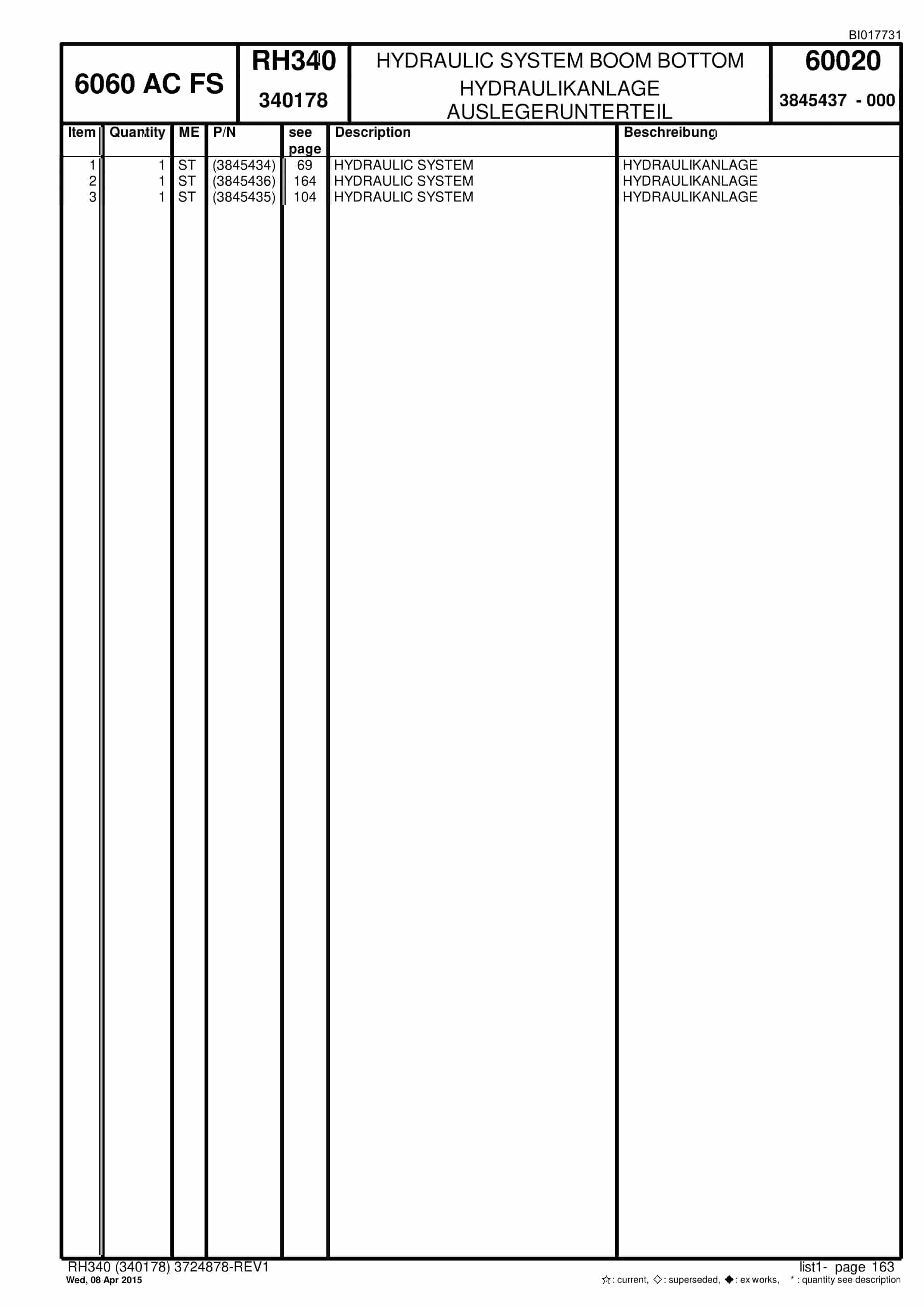 Caterpillar 6060 AC FS Hydraulic Shovel Spare Parts Manual BI017731-4