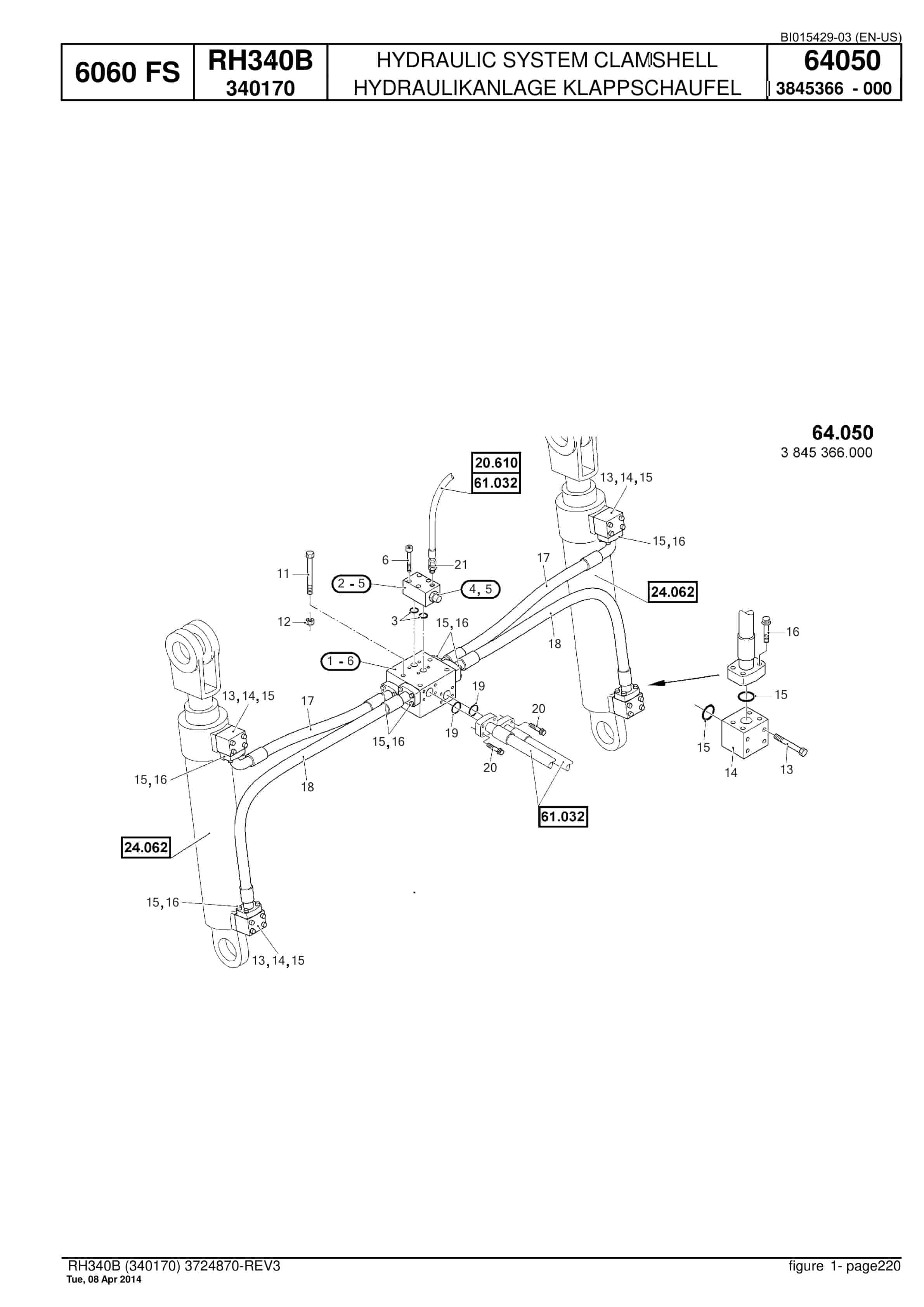Caterpillar 6060 FS Hydraulic Shovel Spare Parts Manual BI015429-03-5