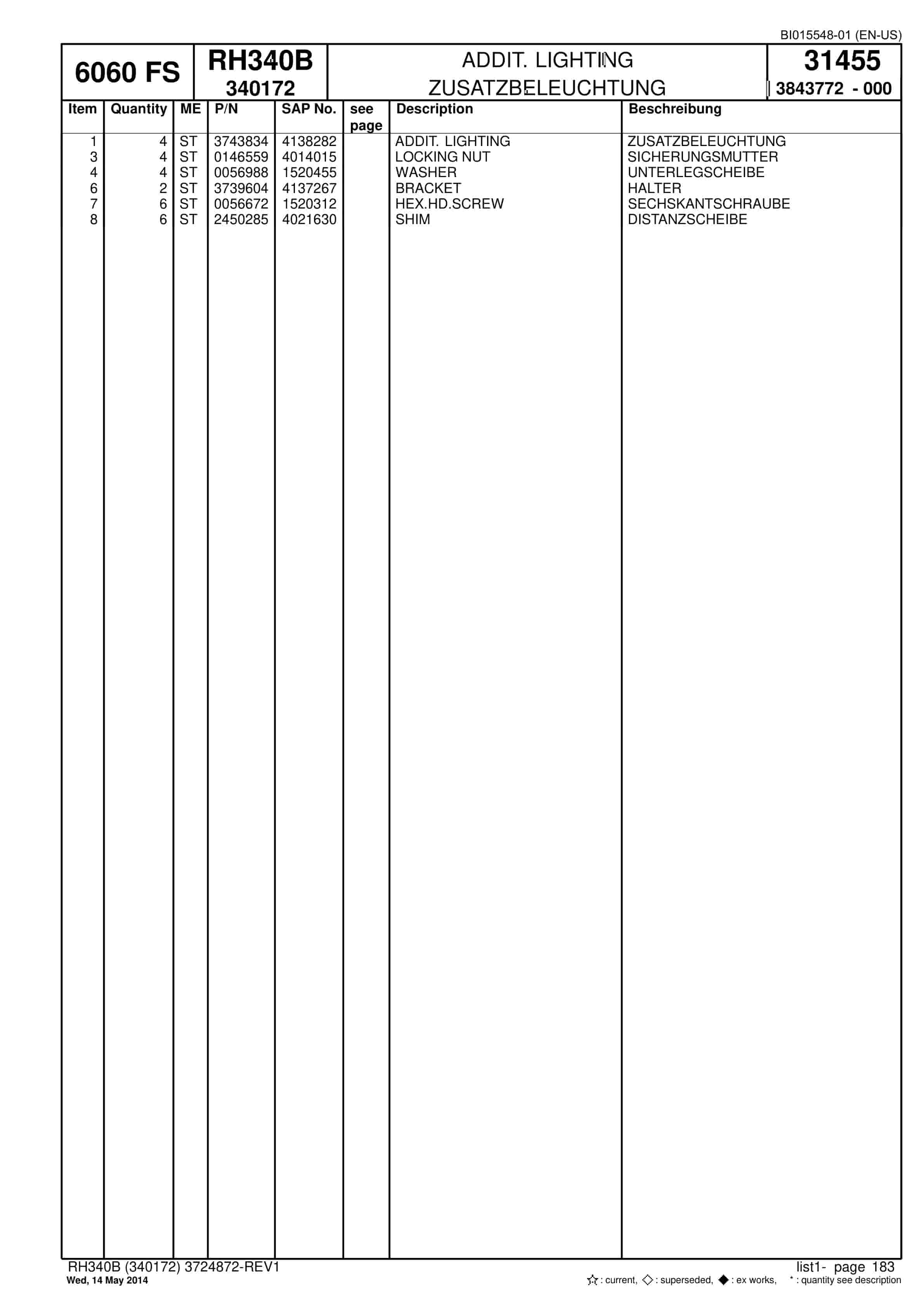 Caterpillar 6060 FS Hydraulic Shovel Spare Parts Manual BI015548-01-3