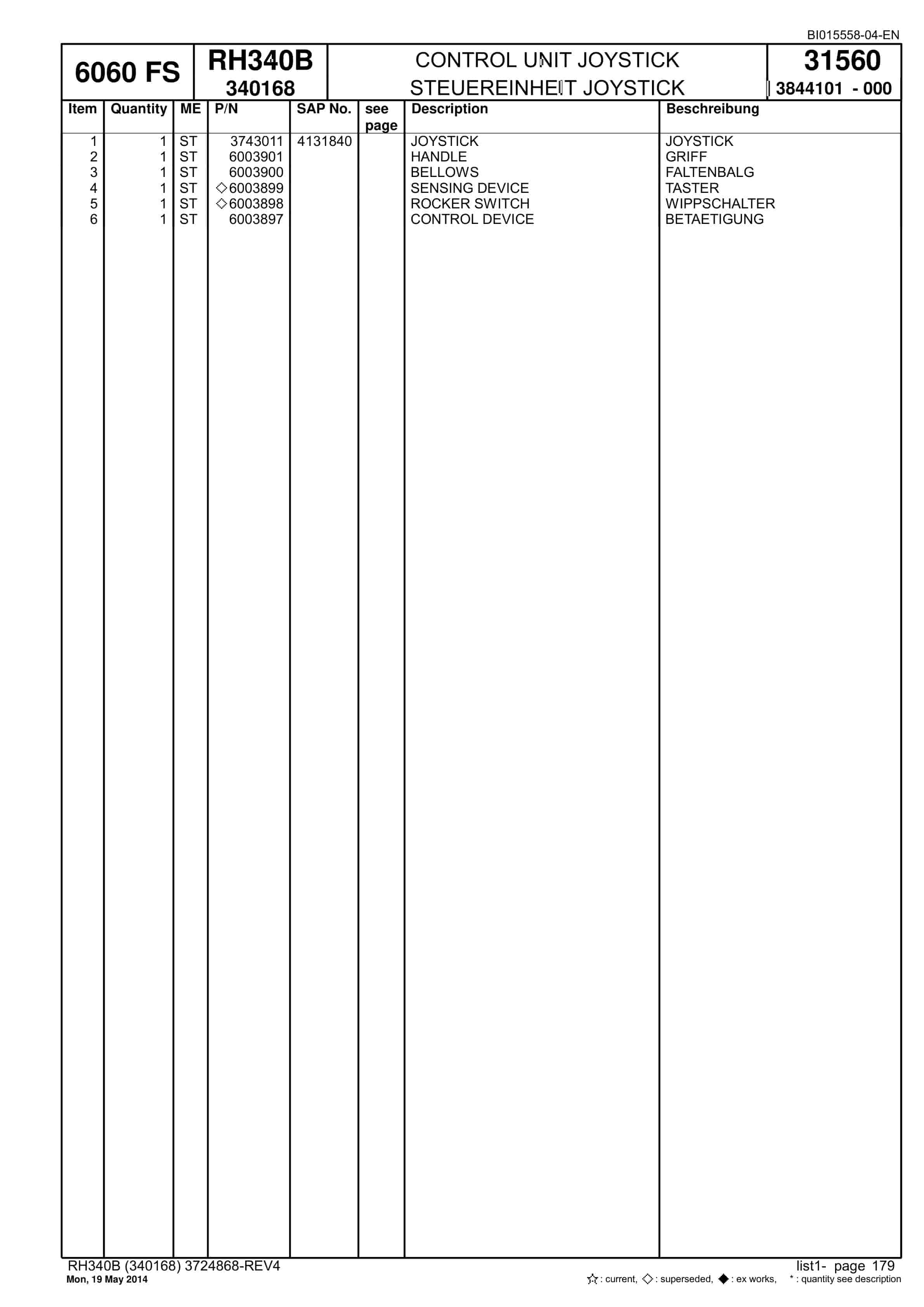 Caterpillar 6060 FS Hydraulic Shovel Spare Parts Manual BI015558-04-3