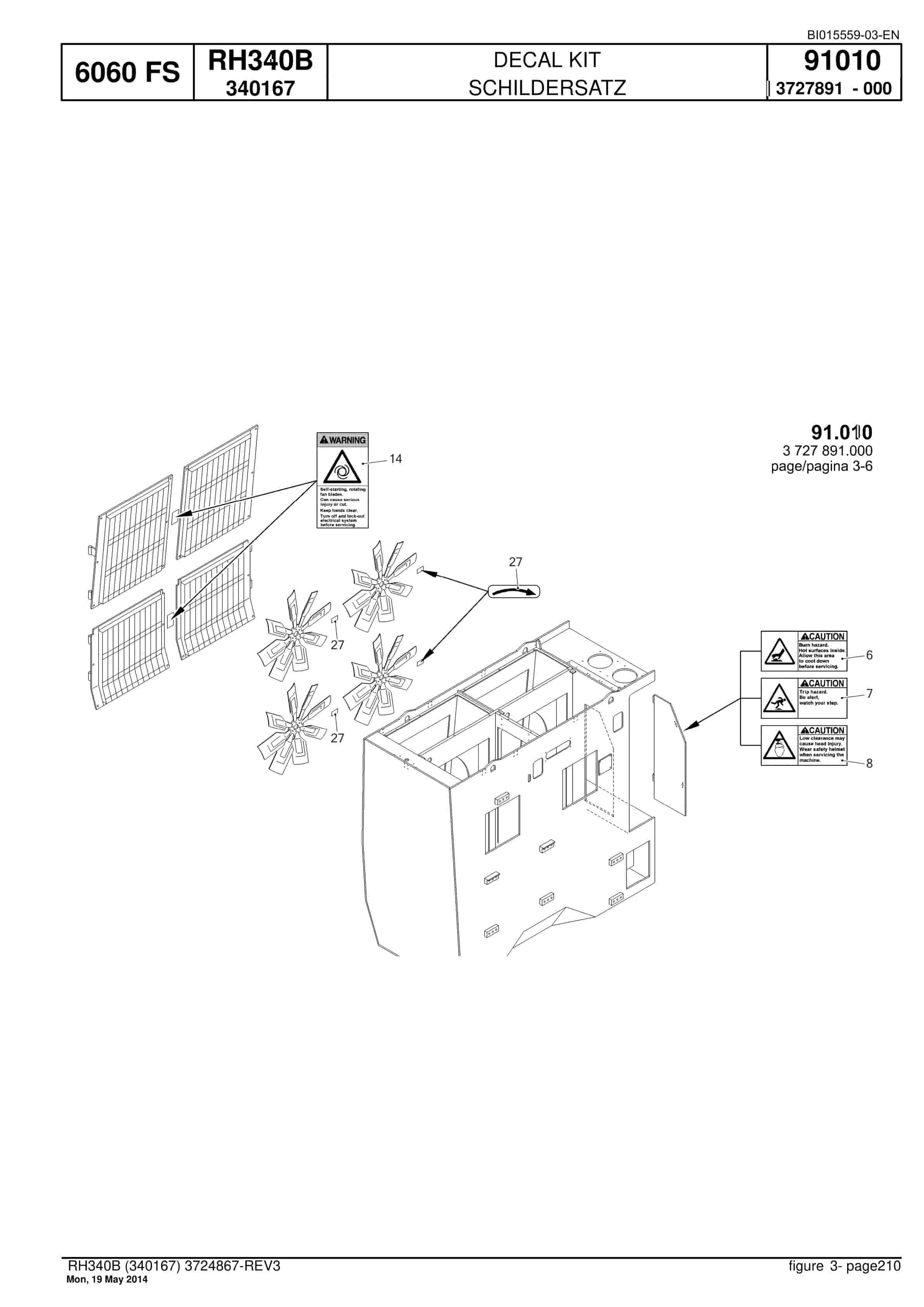 Caterpillar 6060 FS Hydraulic Shovel Spare Parts Manual BI015559-03-5