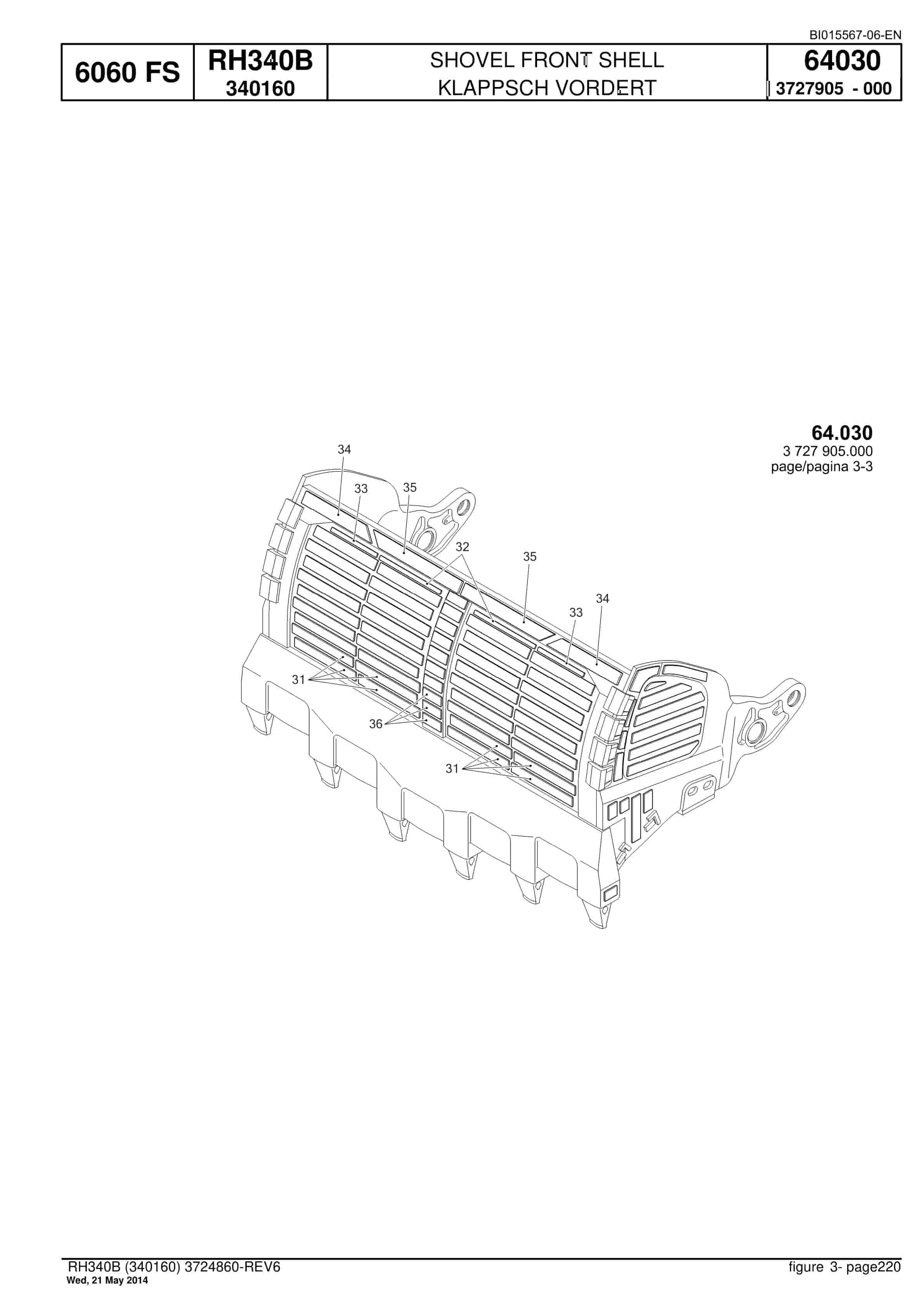 Caterpillar 6060 FS Hydraulic Shovel Spare Parts Manual BI015567-06-EN-5