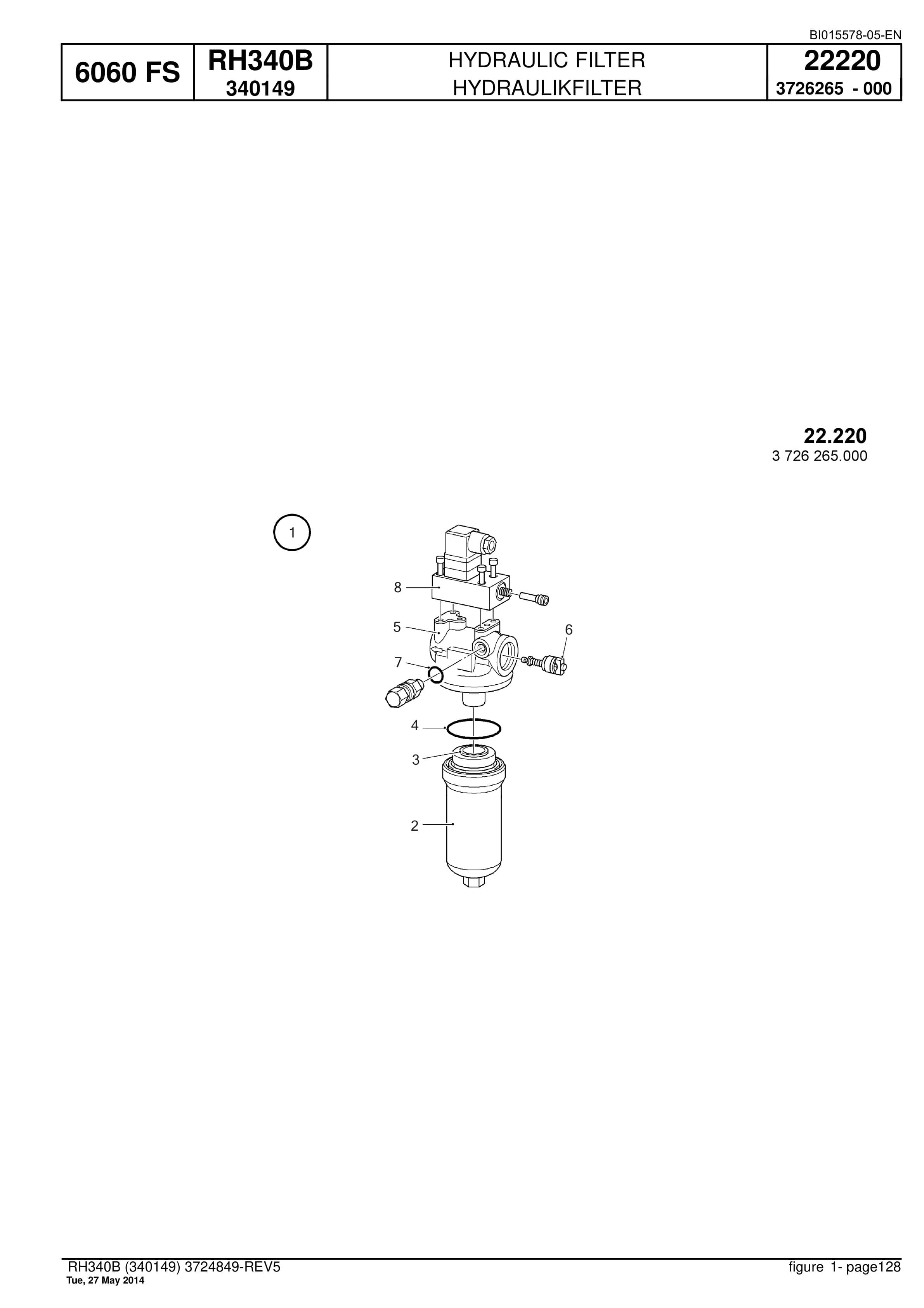 Caterpillar 6060 FS Hydraulic Shovel Spare Parts Manual BI015578-05-EN-2