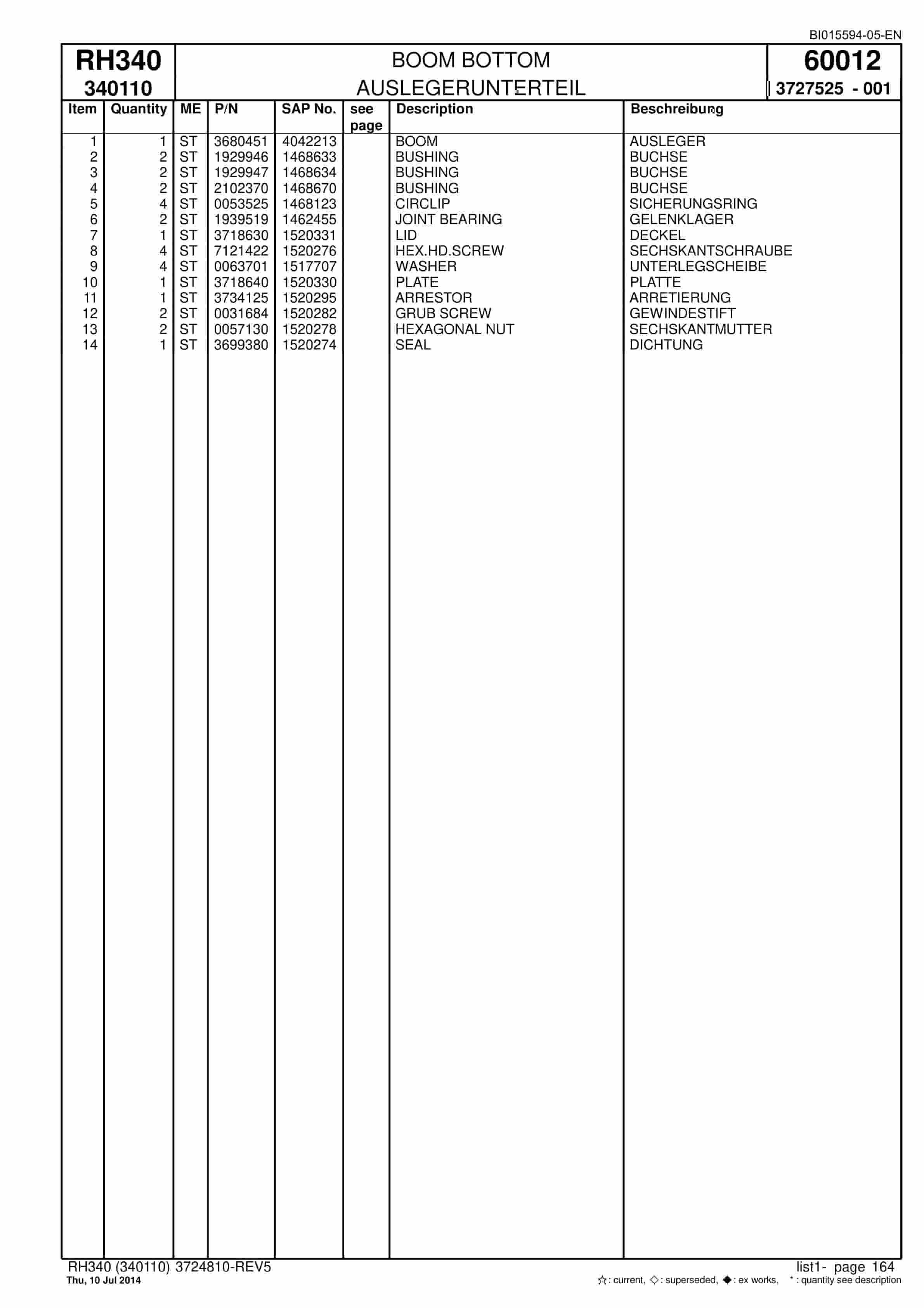 Caterpillar 6060 FS Hydraulic Shovel Spare Parts Manual BI015594-05-EN-4