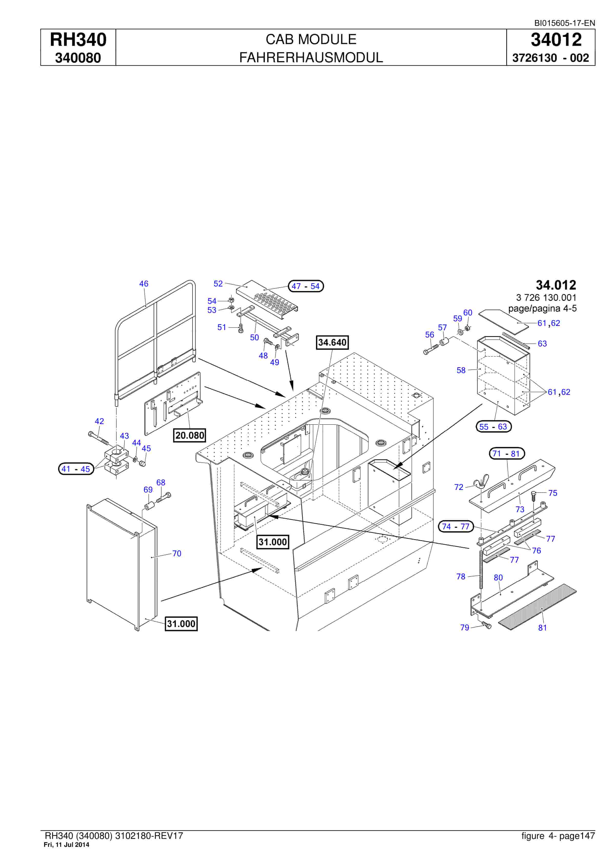 Caterpillar 6060 FS Hydraulic Shovel Spare Parts Manual BI015605-17-EN-3