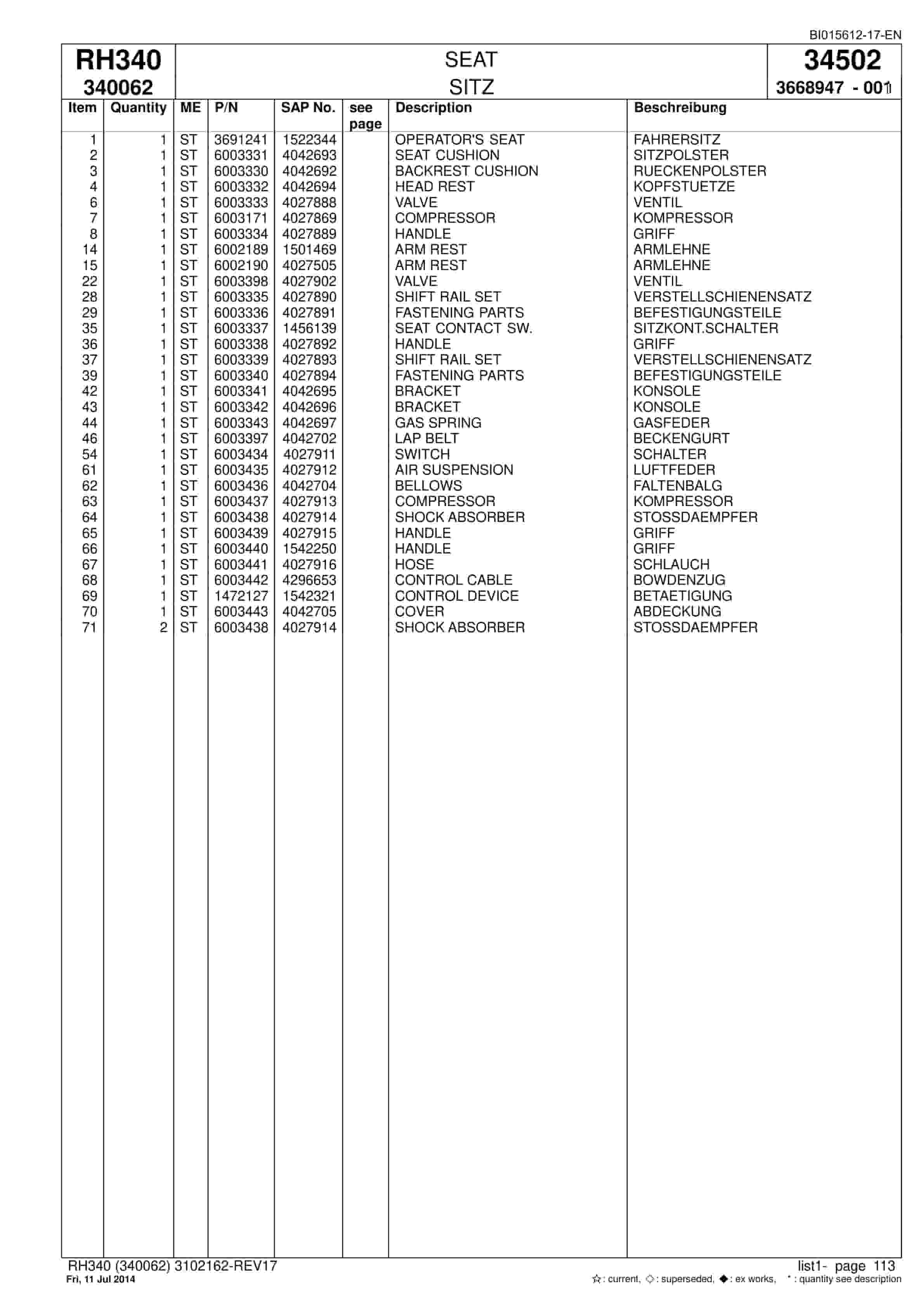 Caterpillar 6060 FS Hydraulic Shovel Spare Parts Manual BI015612-17-EN-3