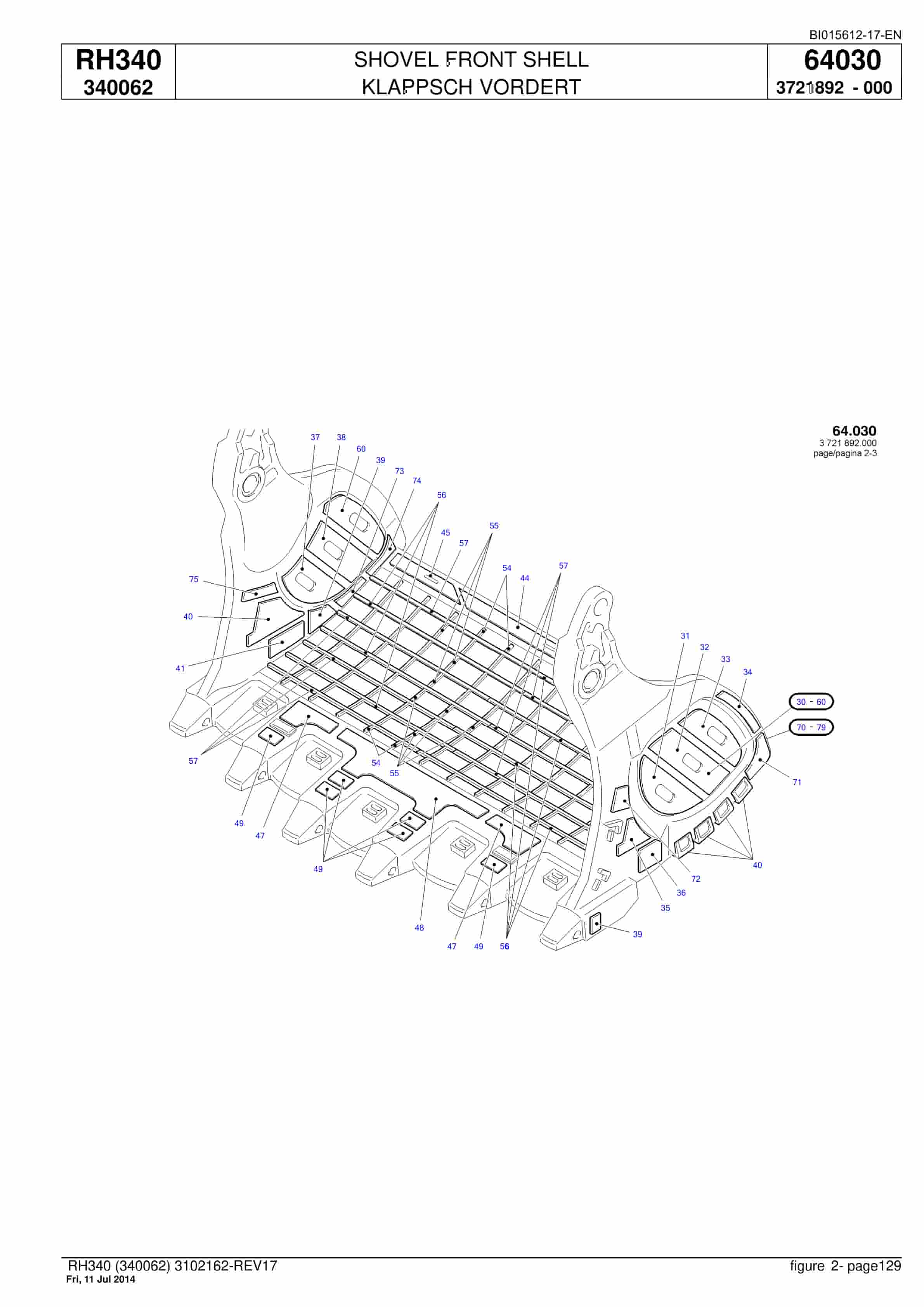 Caterpillar 6060 FS Hydraulic Shovel Spare Parts Manual BI015612-17-EN-4