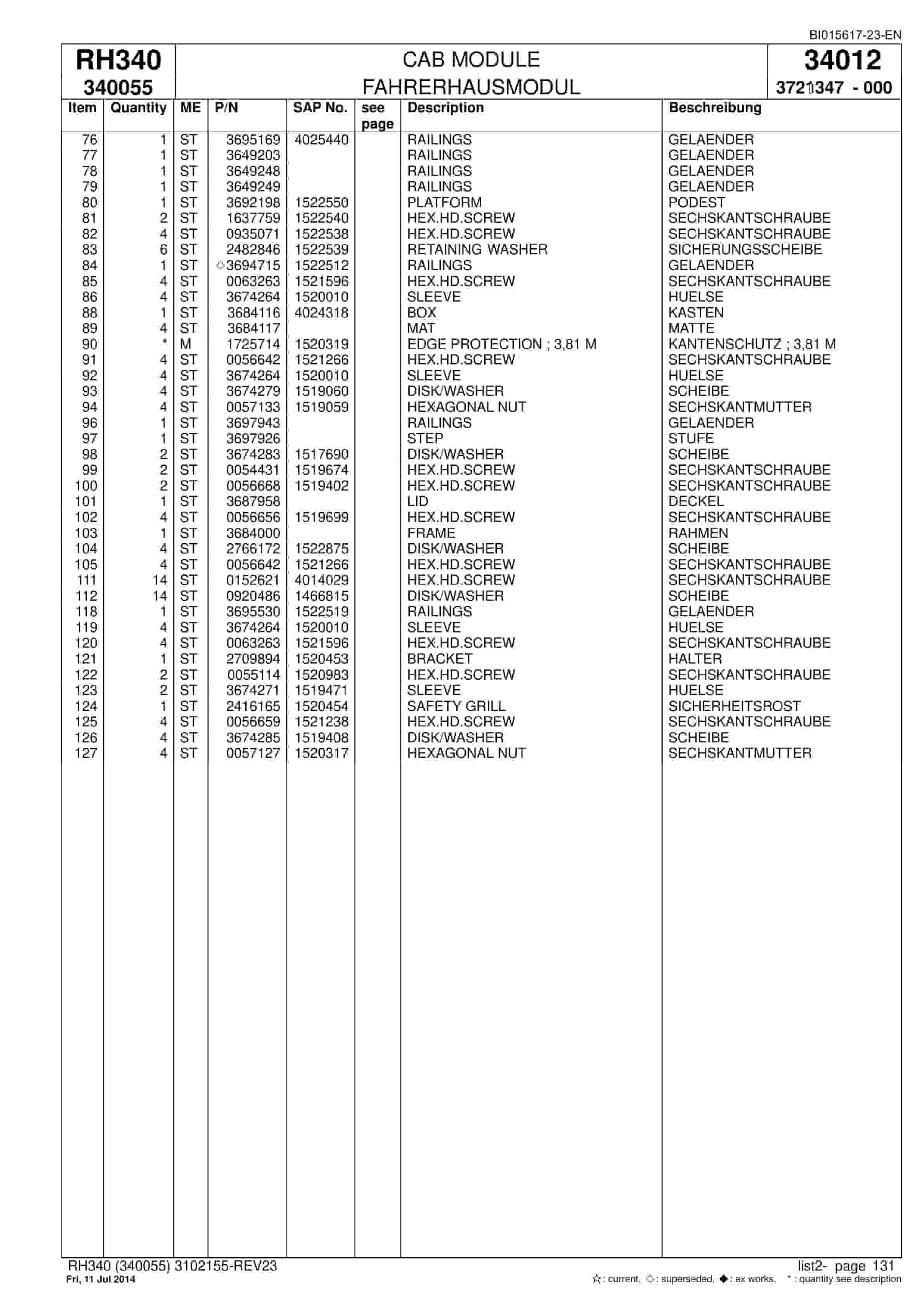 Caterpillar 6060 FS Hydraulic Shovel Spare Parts Manual BI015617-23-EN-3