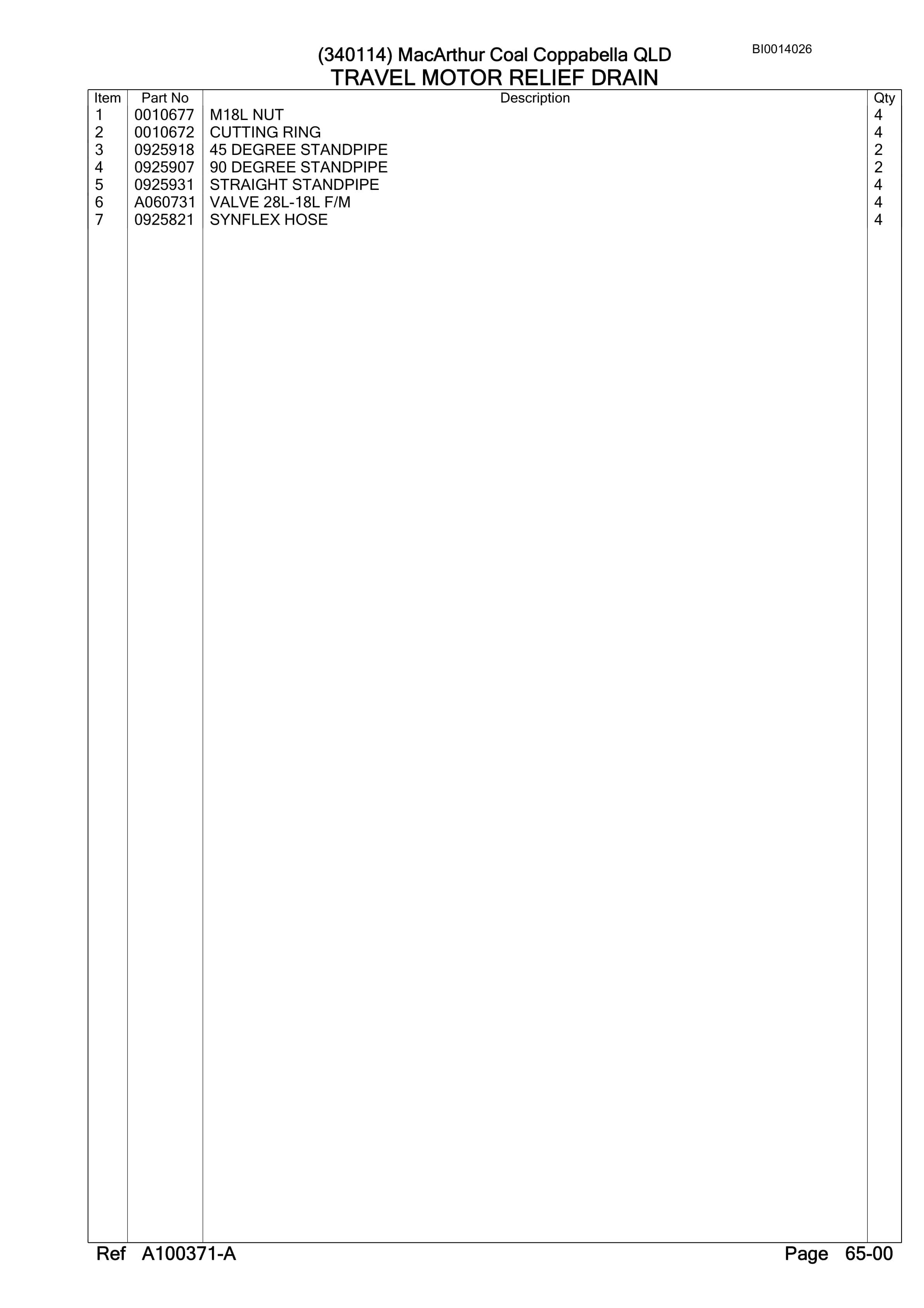 Caterpillar 6060 Hydraulic Shovel Australian Options - Parts Manual BI014026-4