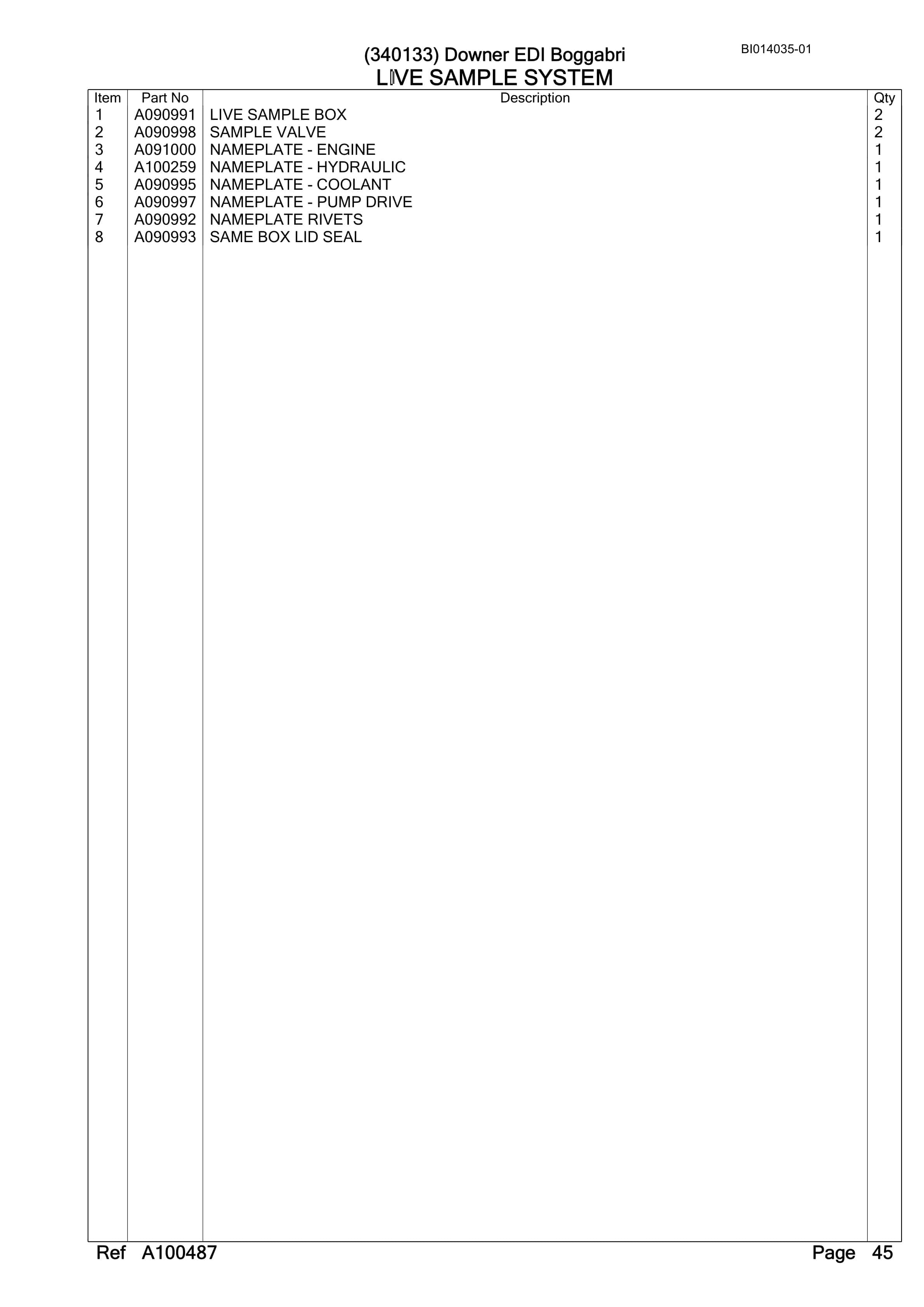 Caterpillar 6060 Hydraulic Shovel Australian Options - Parts Manual BI014035-01-5
