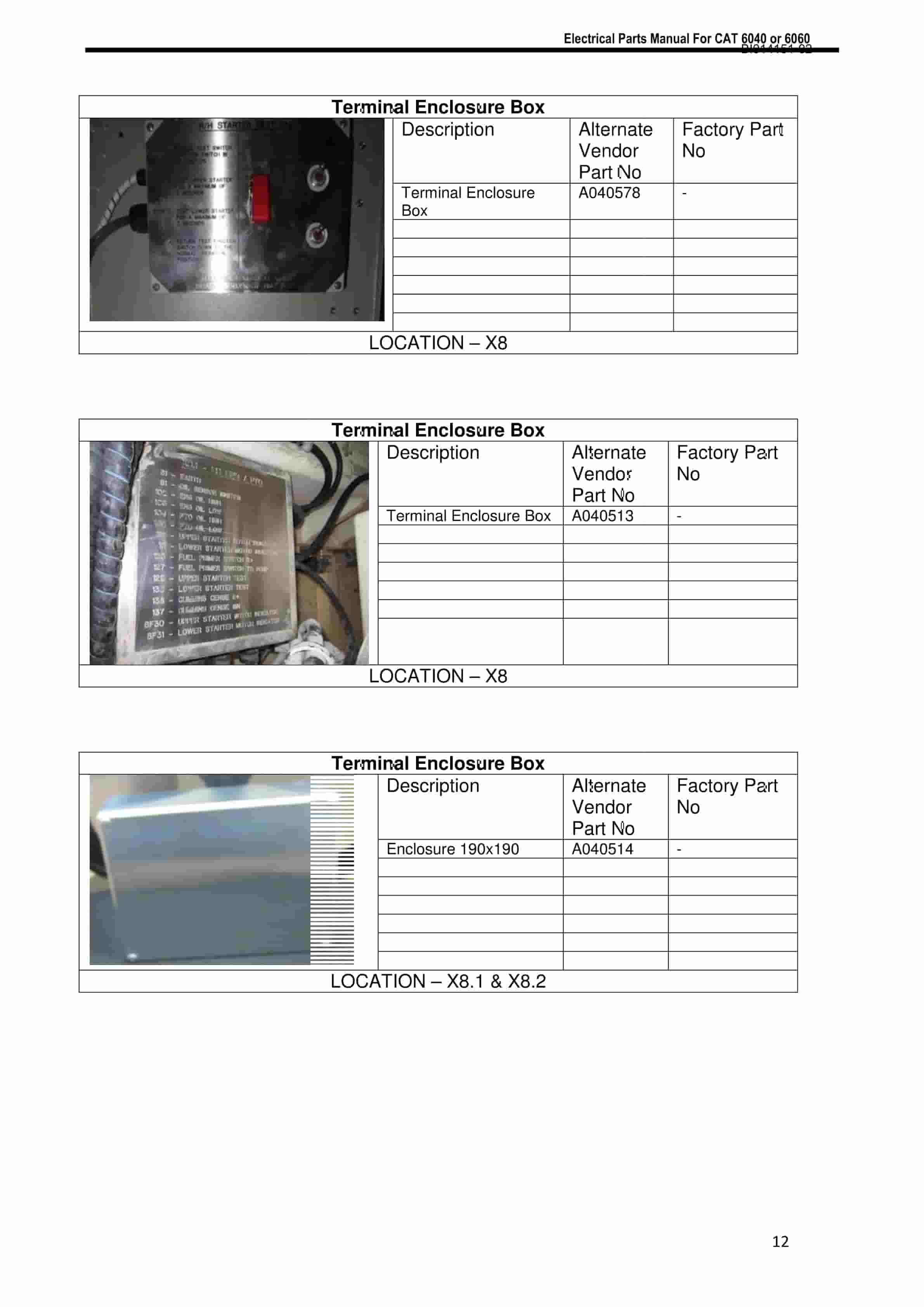 Caterpillar 6060 Hydraulic Shovel Australian Options - Parts Manual BI014151-02-5