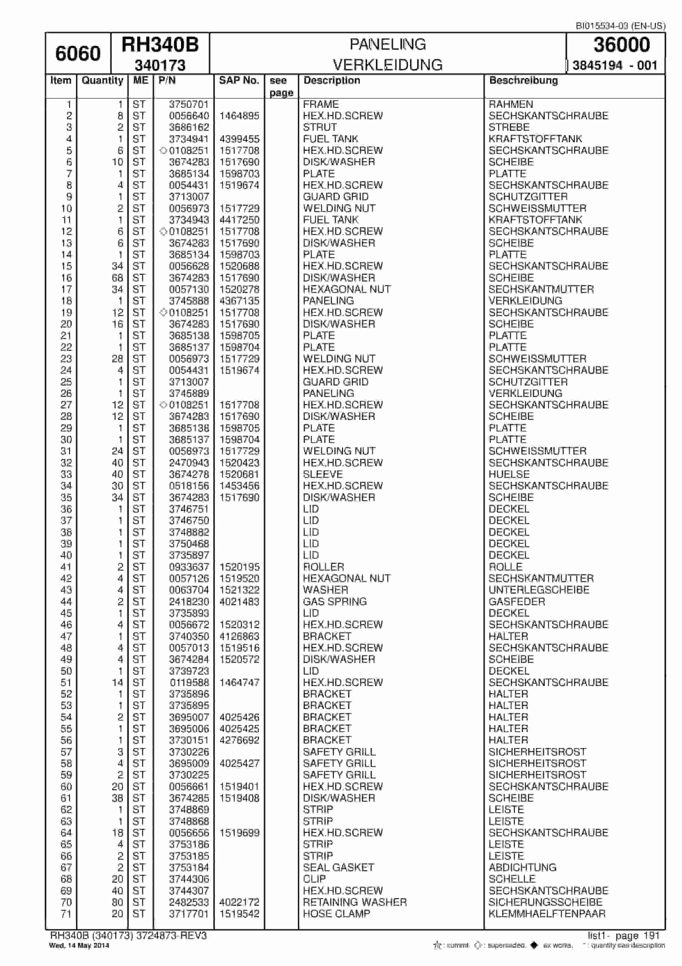 Caterpillar 6060 Hydraulic Shovel Spare Parts Manual BI015534-03-4