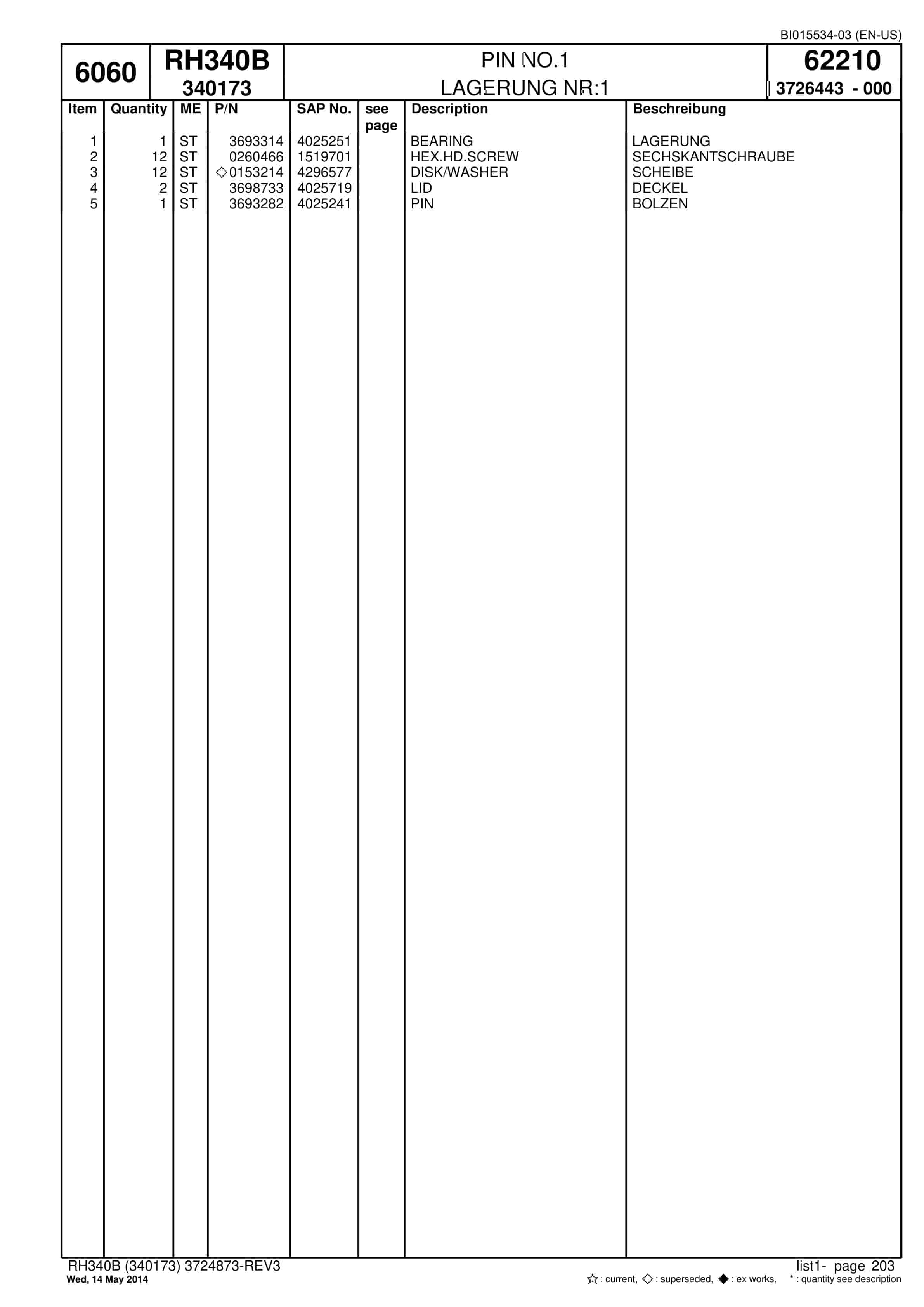 Caterpillar 6060 Hydraulic Shovel Spare Parts Manual BI015534-03-5