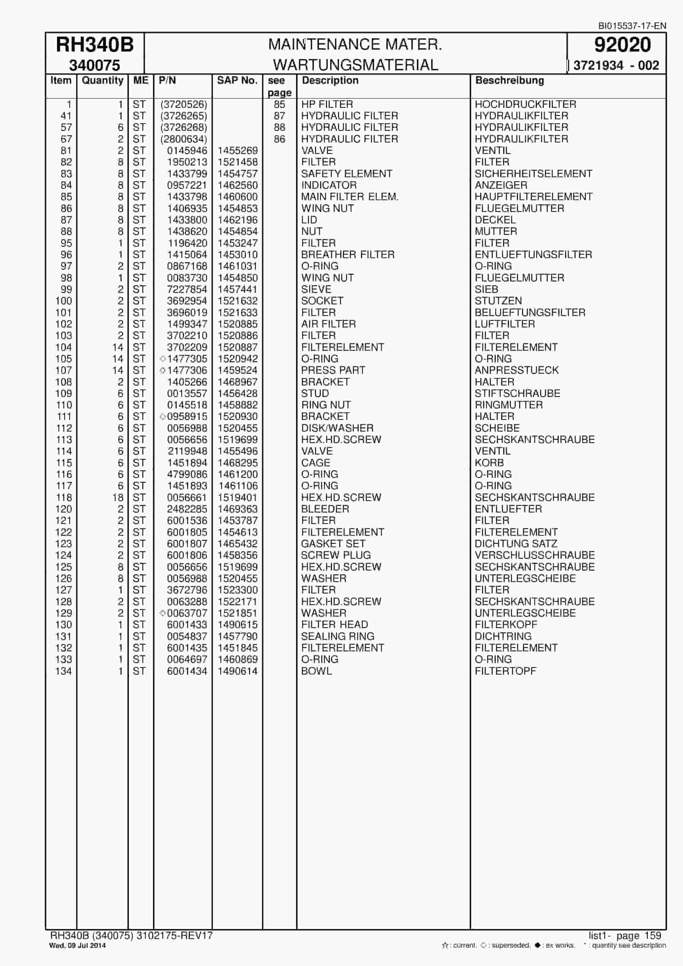 Caterpillar 6060 Hydraulic Shovel Spare Parts Manual BI015537-17-EN-5
