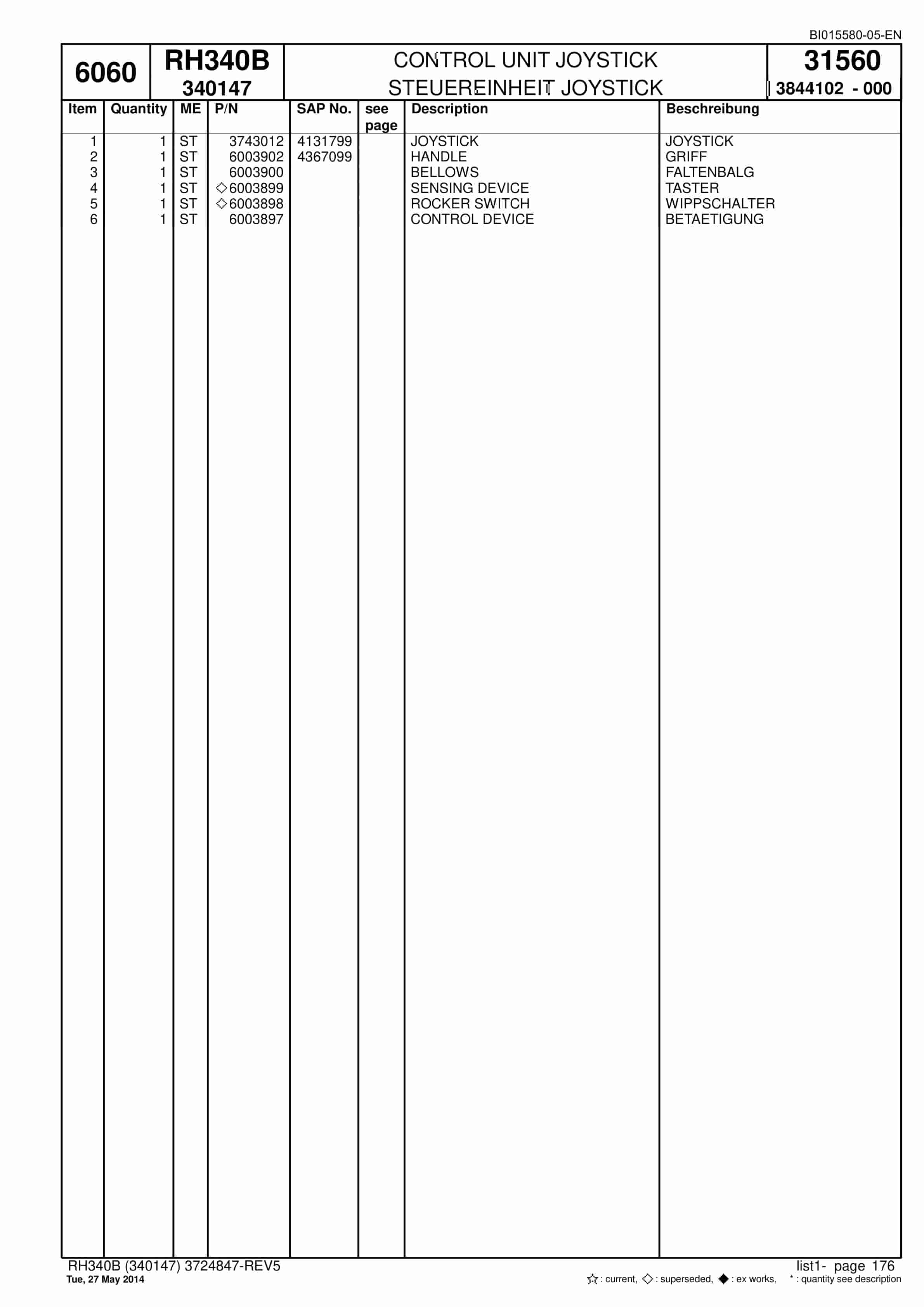 Caterpillar 6060 Hydraulic Shovel Spare Parts Manual BI015580-05-EN-3