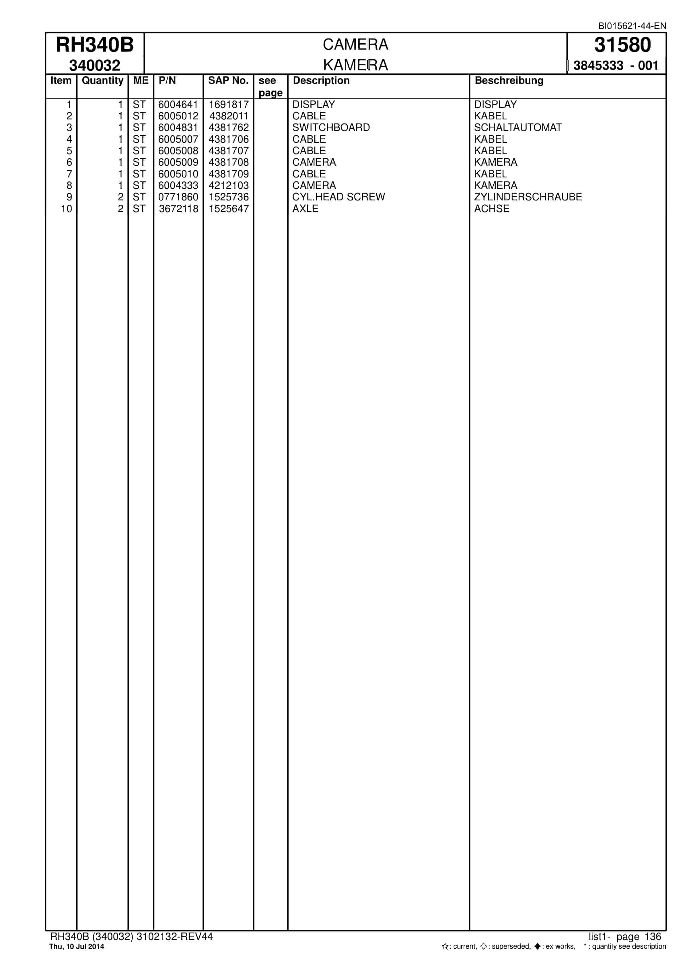 Caterpillar 6060 Hydraulic Shovel Spare Parts Manual BI015621-44-EN-3