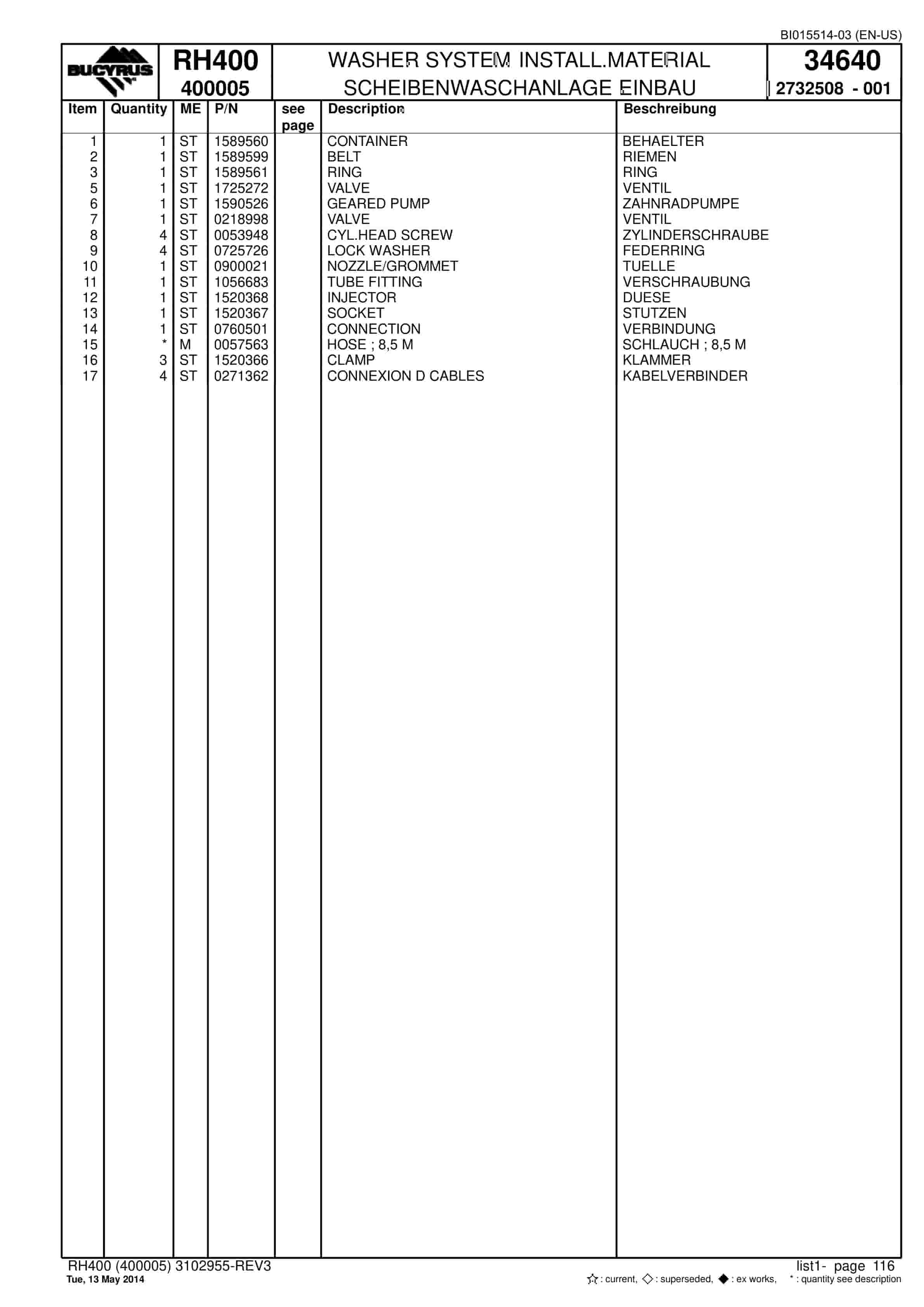 Caterpillar 6090 AC FS Hydraulic Shovel Spare Parts Manual BI015514-03-3
