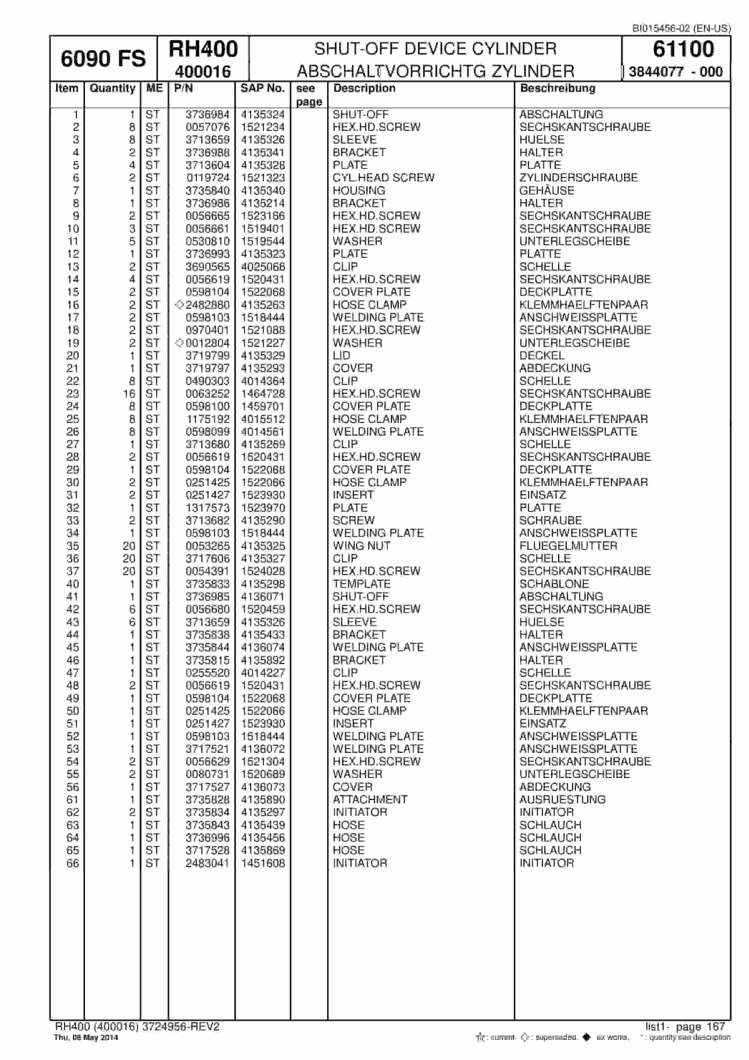 Caterpillar 6090 FS Hydraulic Shovel Spare Parts Manual BI015456-02-EN-4