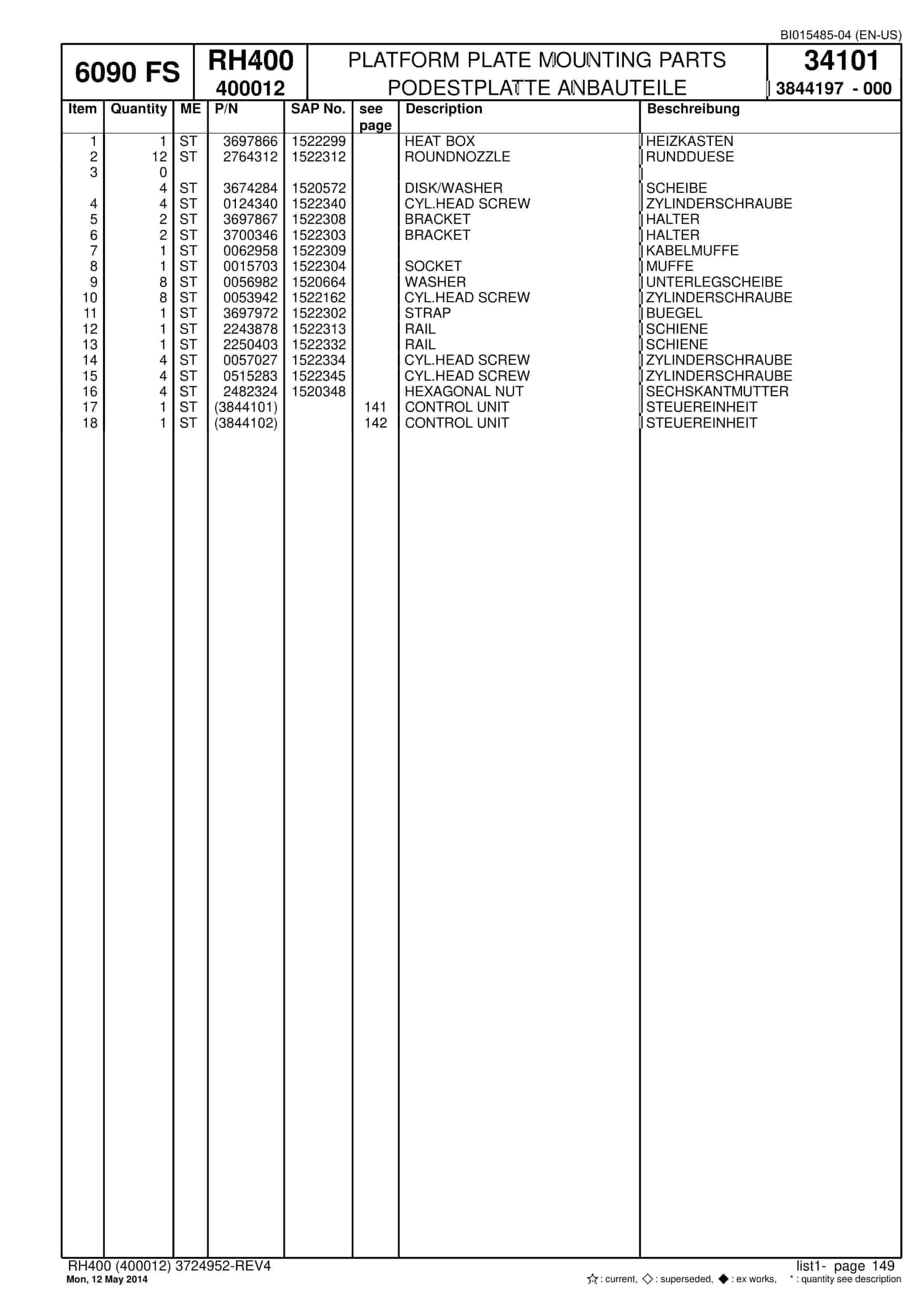 Caterpillar 6090 FS Hydraulic Shovel Spare Parts Manual BI015485-04-3