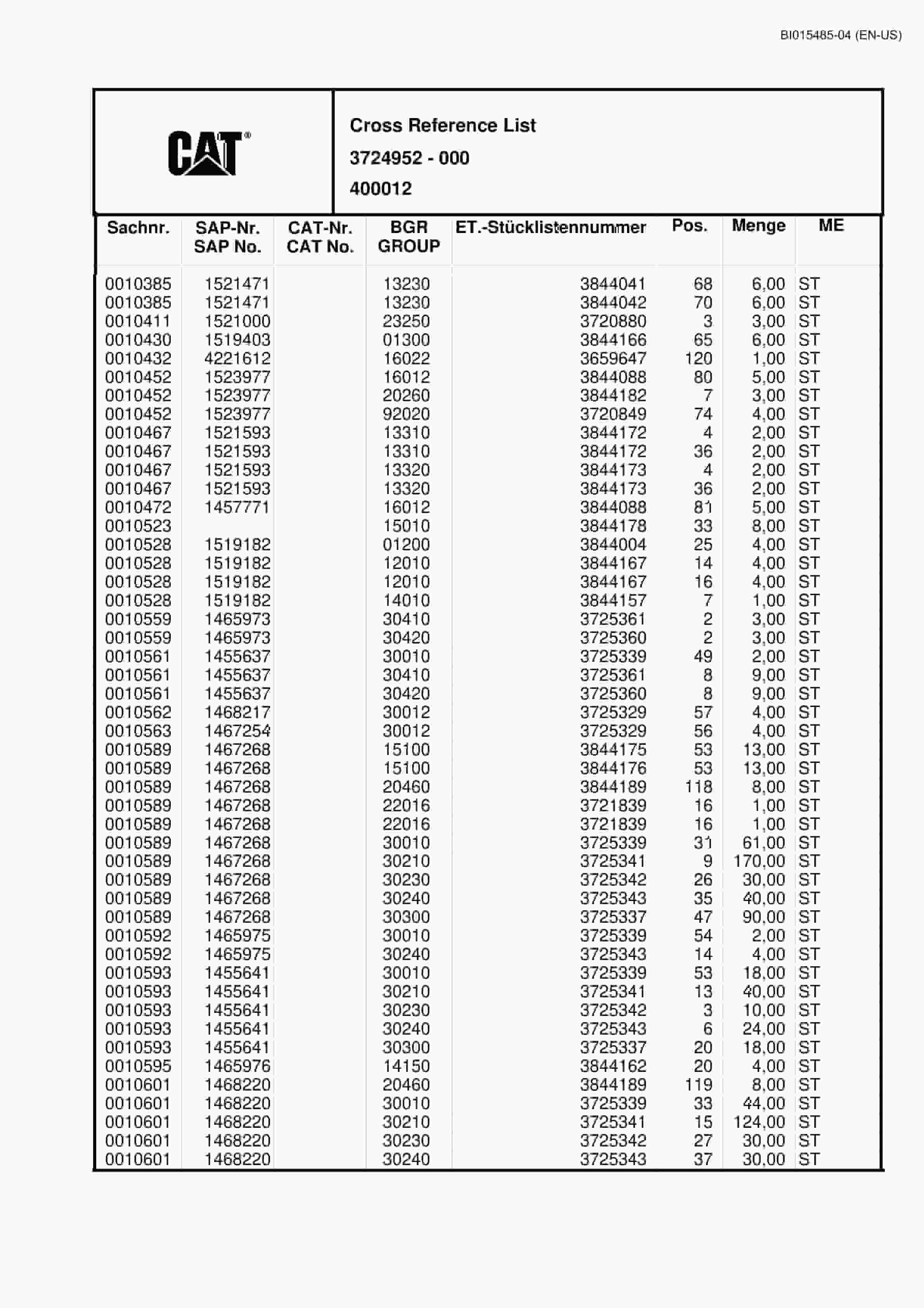 Caterpillar 6090 FS Hydraulic Shovel Spare Parts Manual BI015485-04-5