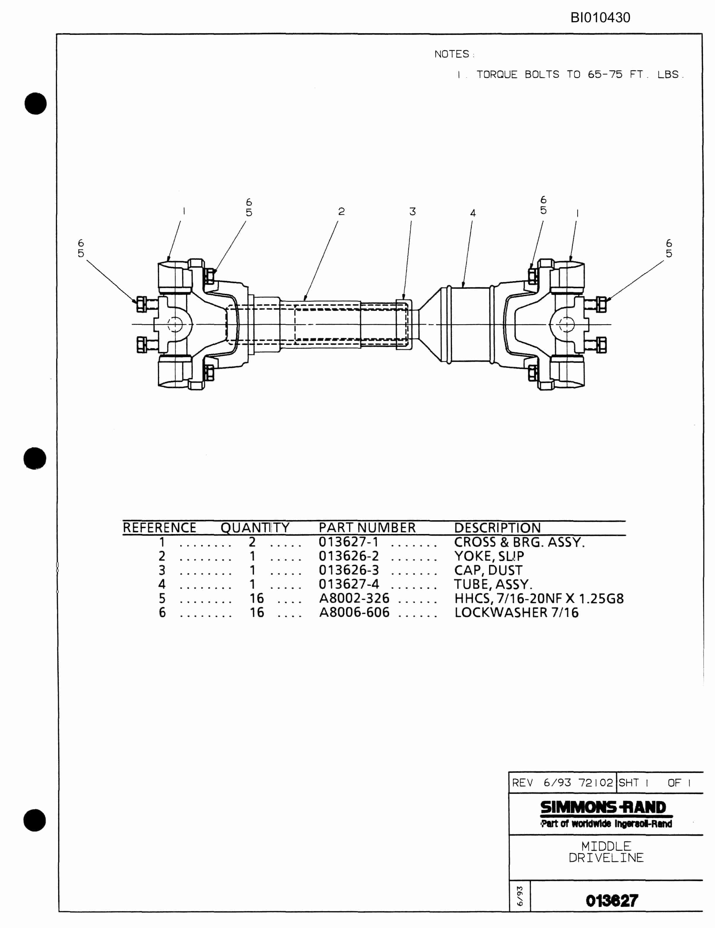 Caterpillar 630 Parts Manual BI010430-2
