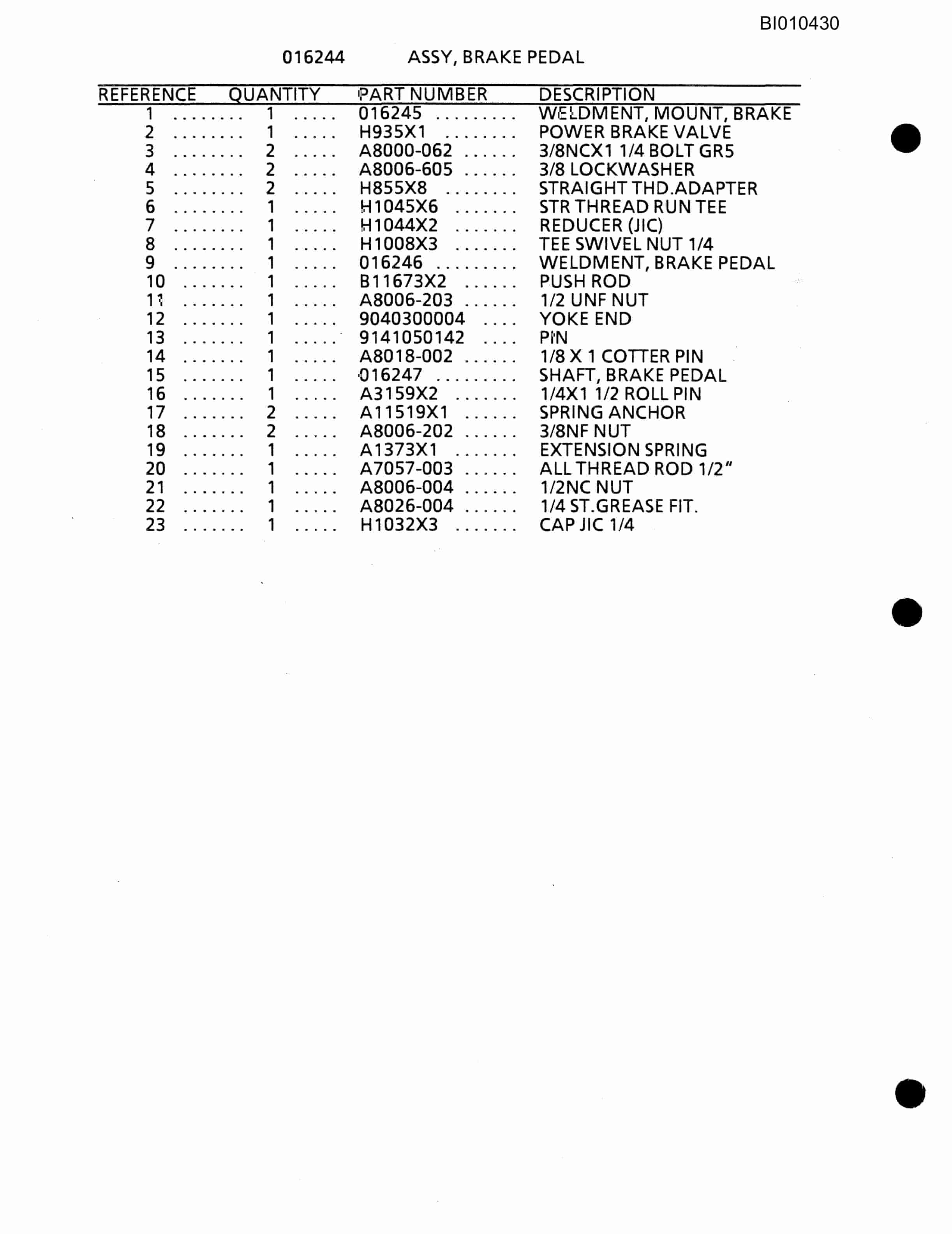 Caterpillar 630 Parts Manual BI010430-4