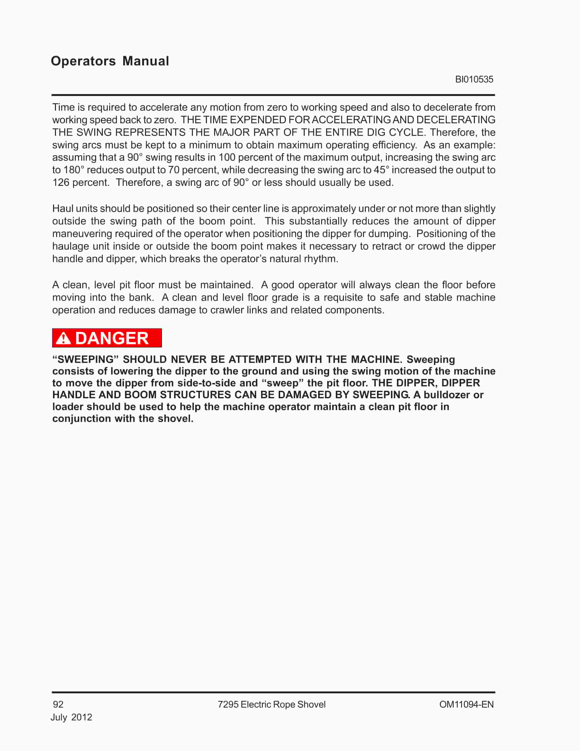 Caterpillar 7295 Electric Rope Shovel Operator Manual BI010535-4