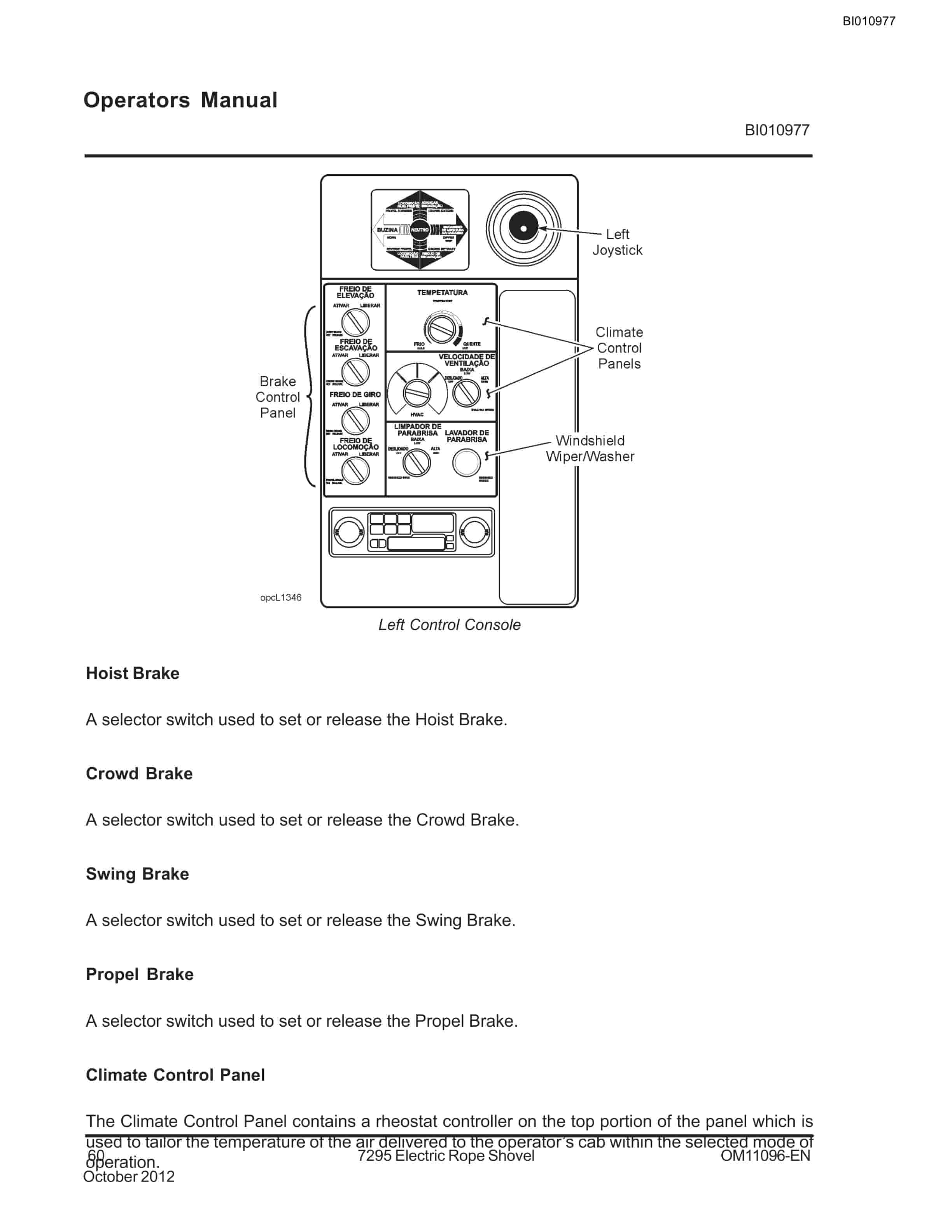 Caterpillar 7295 Electric Rope Shovel Operator Manual BI010977 2 Caterpillar 7295 Electric Rope Shovel Operator Manual BI010977 - Image 2