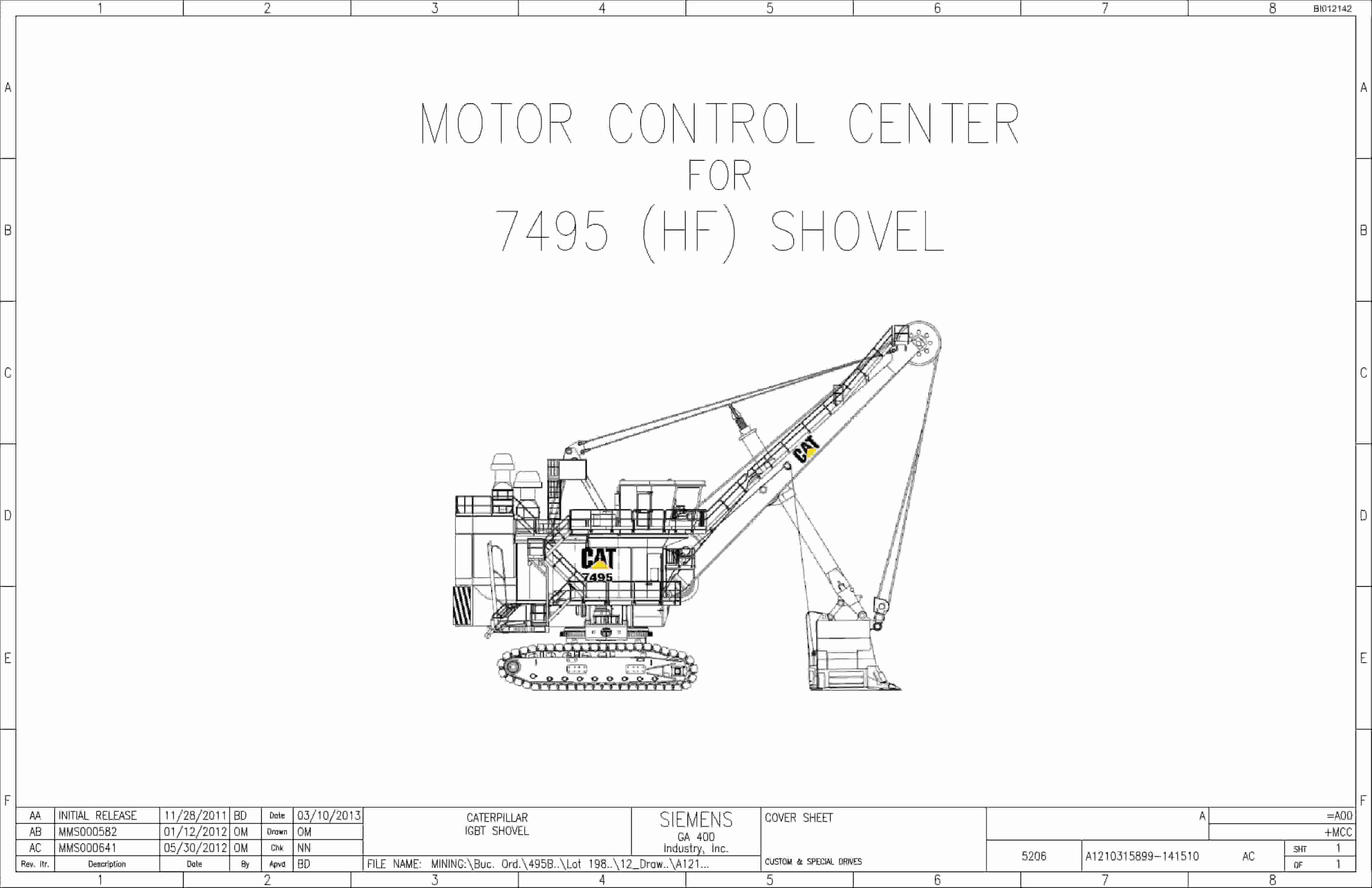 Caterpillar 7495 Shovel Motor Control Center Wiring Diagrams BI012142 1 Caterpillar 7495 Shovel Motor Control Center Wiring Diagrams BI012142