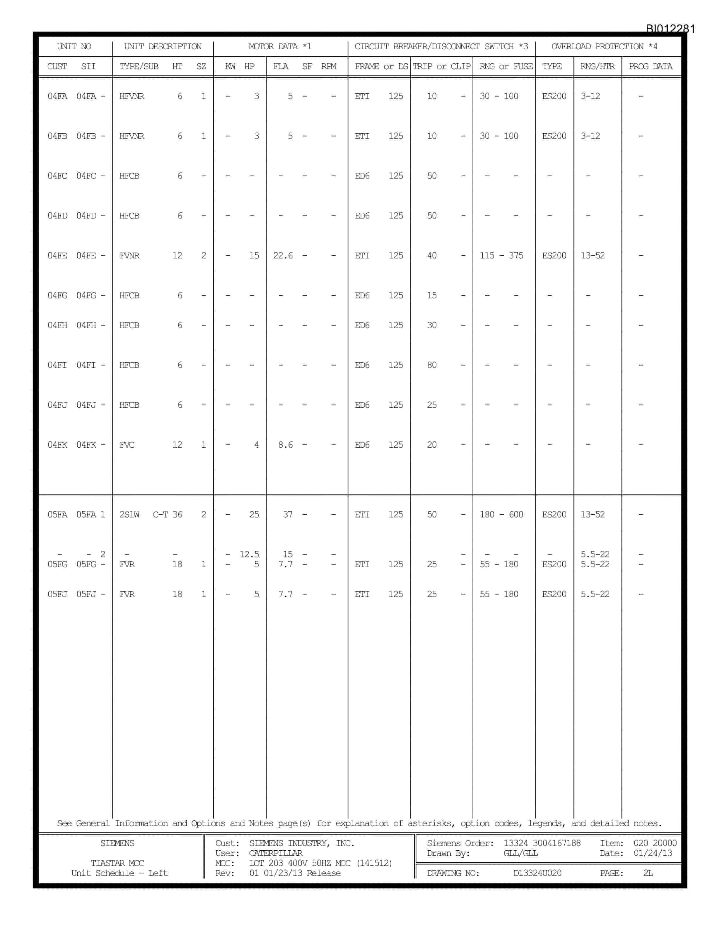 Caterpillar 7495 Shovel Motor Control Center Wiring Diagrams BI012281 2 Caterpillar 7495 Shovel Motor Control Center Wiring Diagrams BI012281 - Image 2