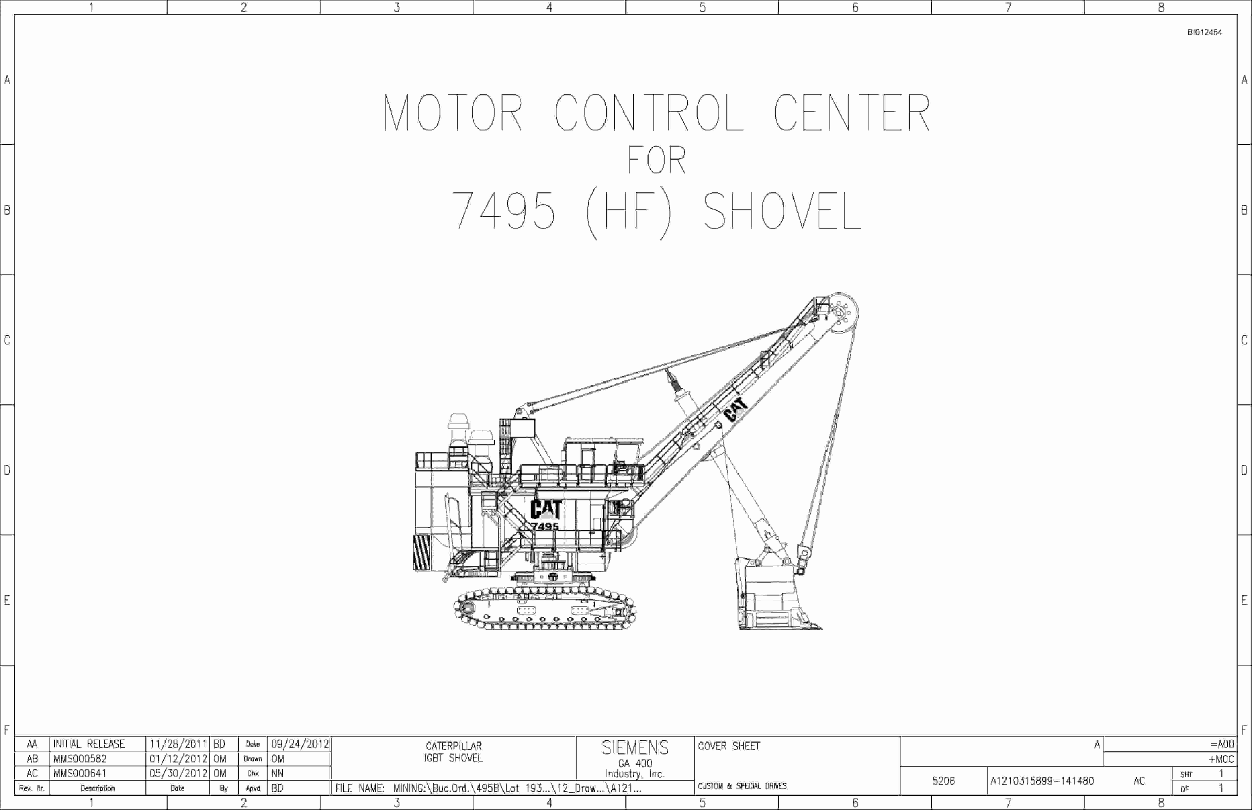 Caterpillar 7495 Shovel Motor Control Center Wiring Diagrams BI012454 1 Caterpillar 7495 Shovel Motor Control Center Wiring Diagrams BI012454