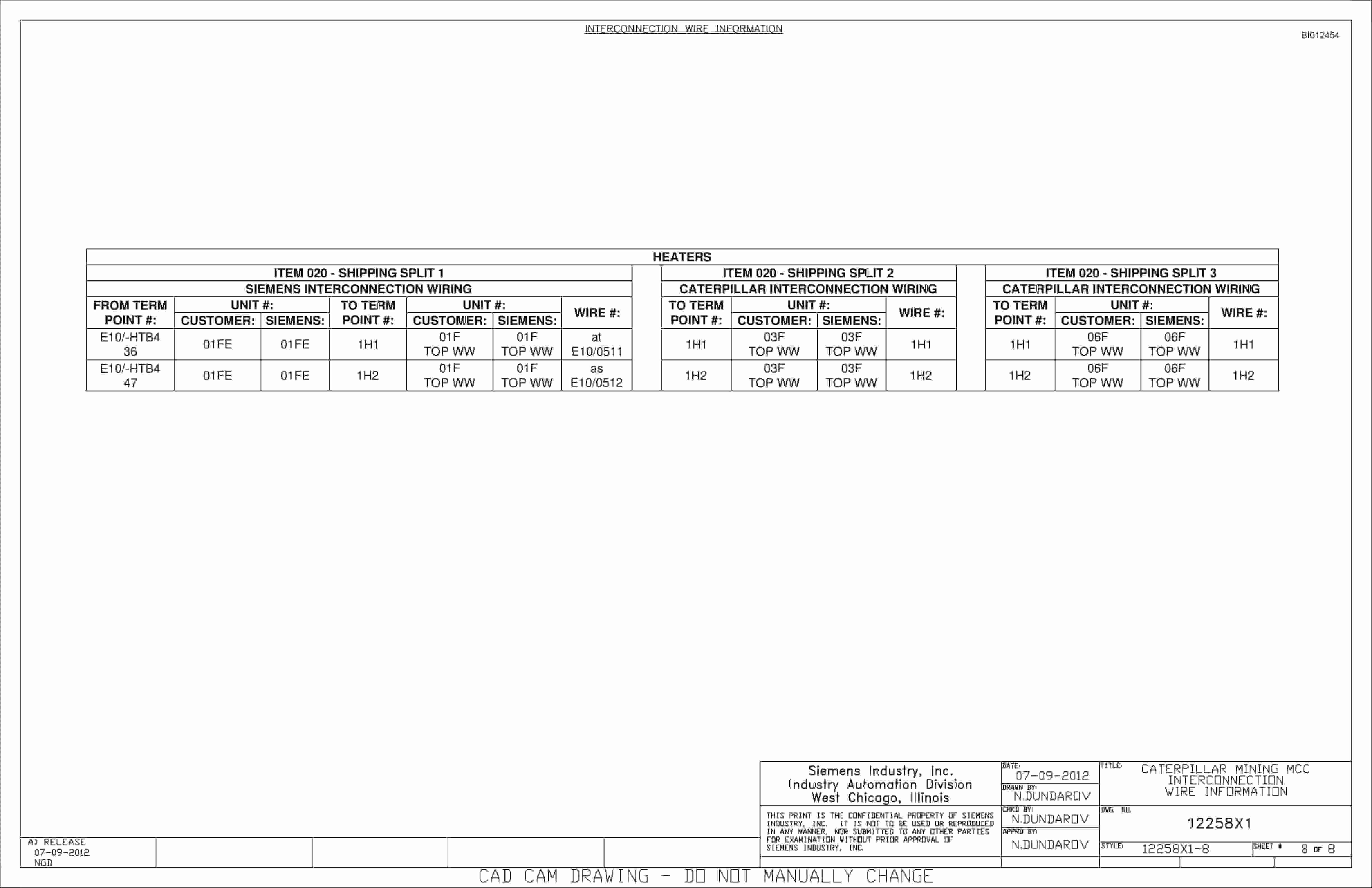 Caterpillar 7495 Shovel Motor Control Center Wiring Diagrams BI012454 3 Caterpillar 7495 Shovel Motor Control Center Wiring Diagrams BI012454 - Image 3