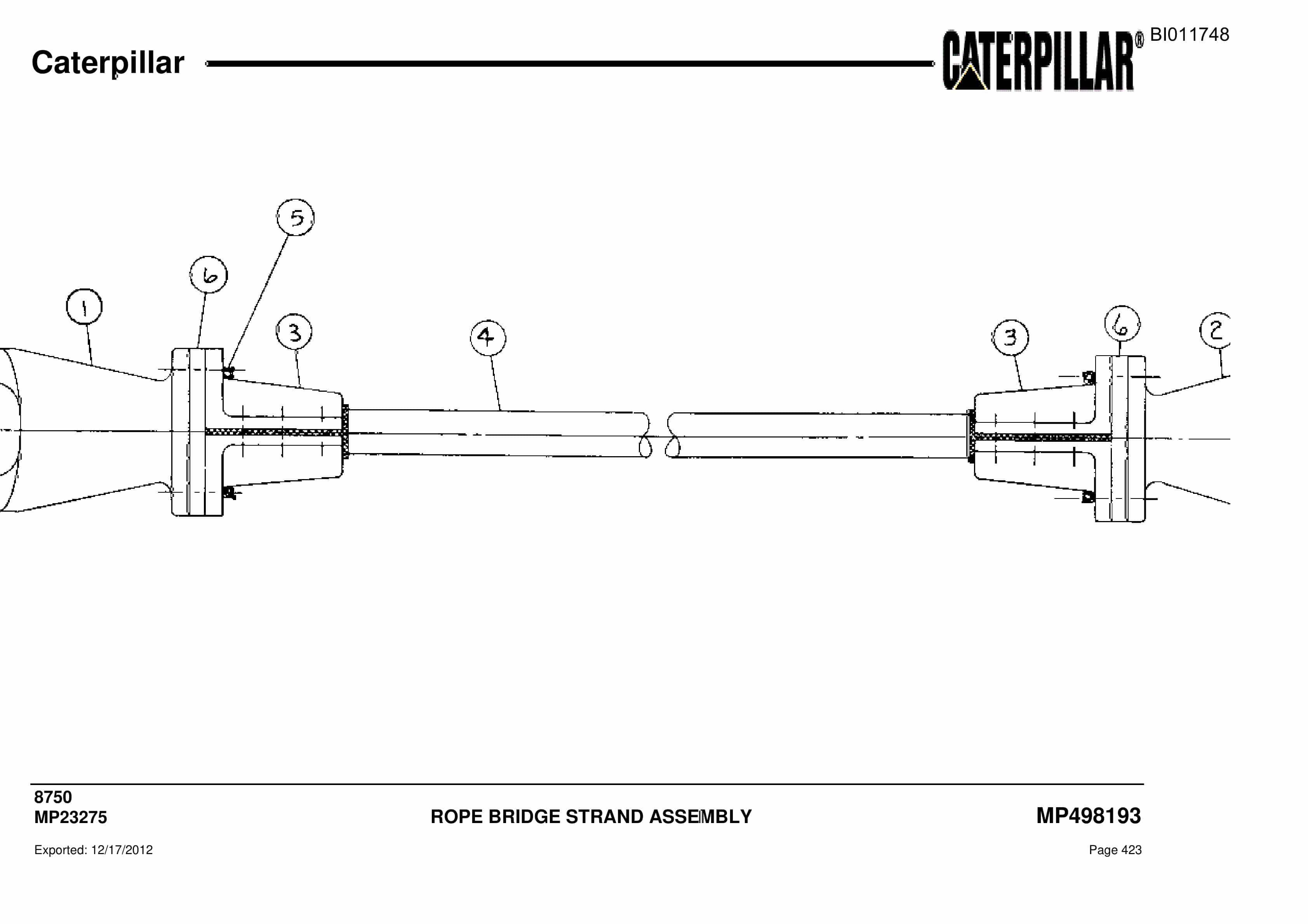 Caterpillar 8750 Parts Manual BI011748-2