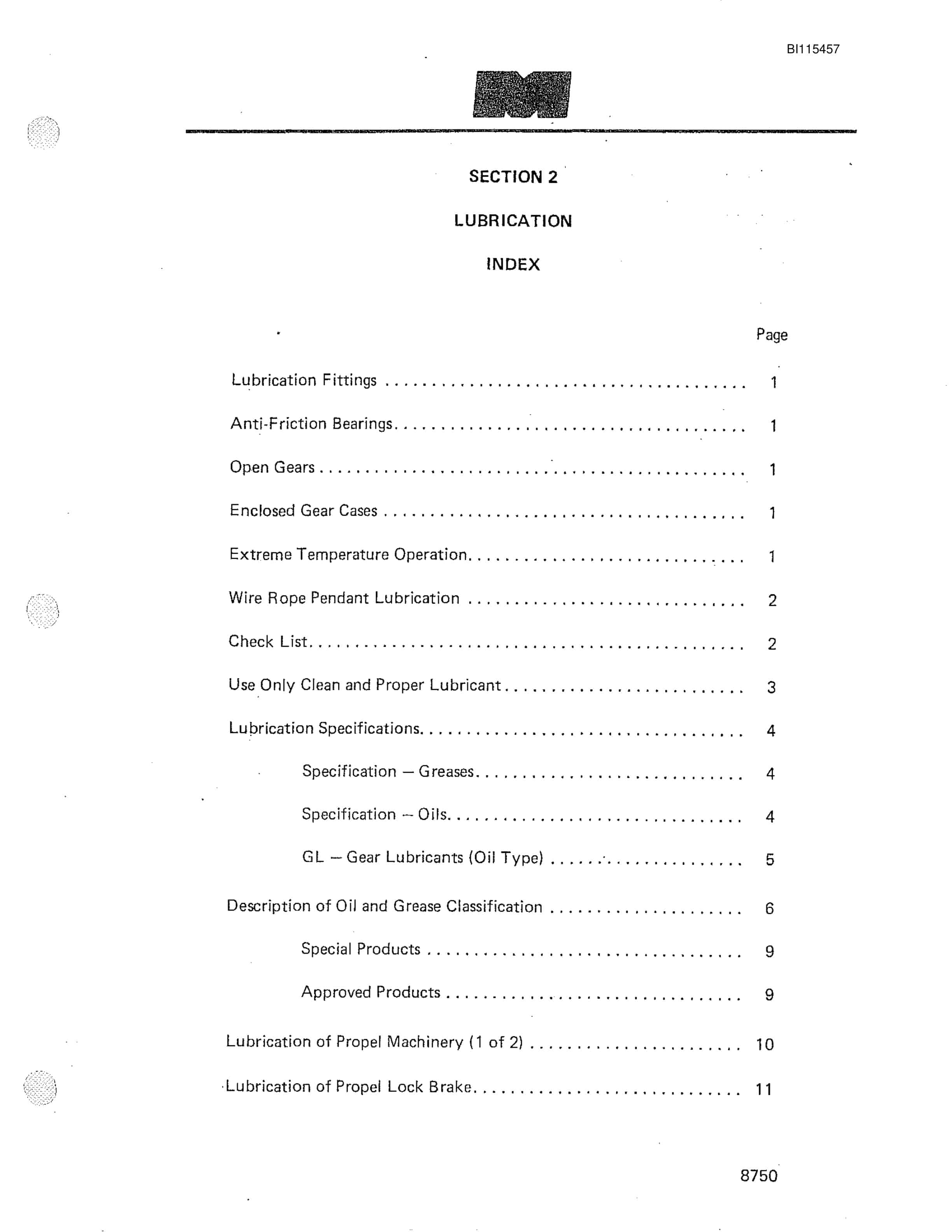 Caterpillar 8750 Walking Dragline Technical Manual BI115457-2